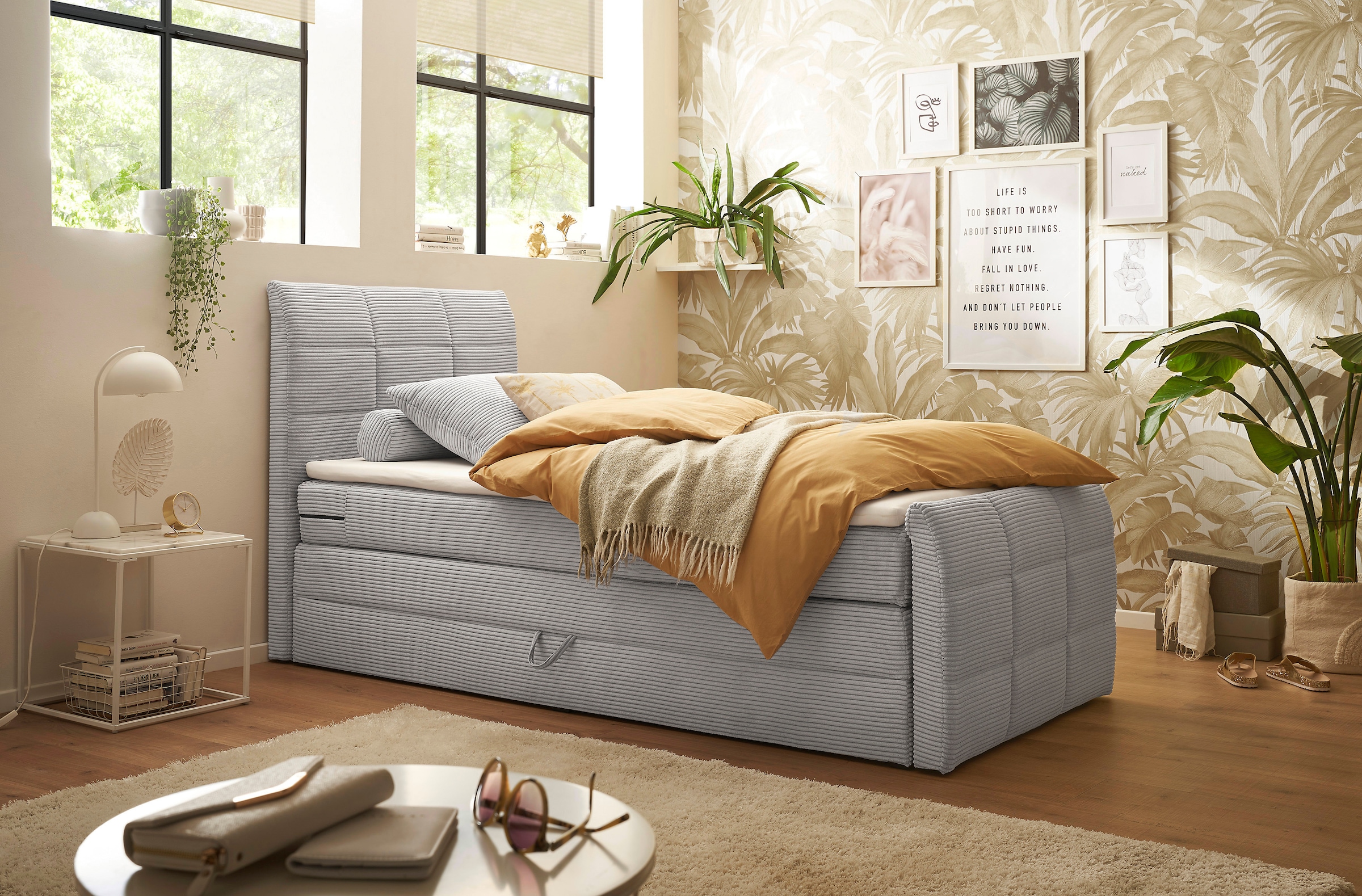 ED EXCITING DESIGN Boxspringbett »Bolivia« harte Seite mit Kokosmatte, weic günstig online kaufen