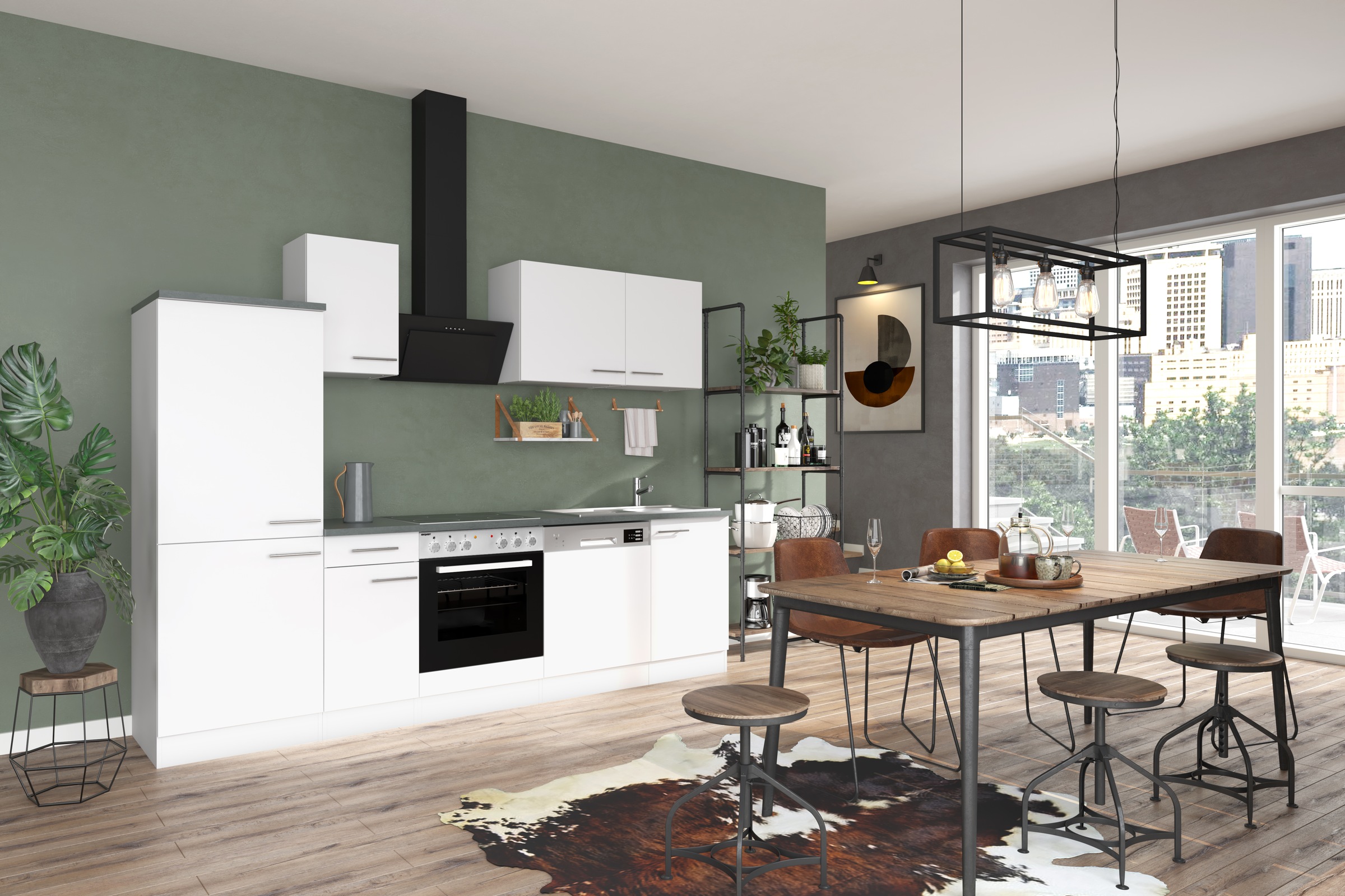 OPTIFIT Küche »Bella« Breite 210 cm, wahlweise mit E-Geräten günstig online kaufen