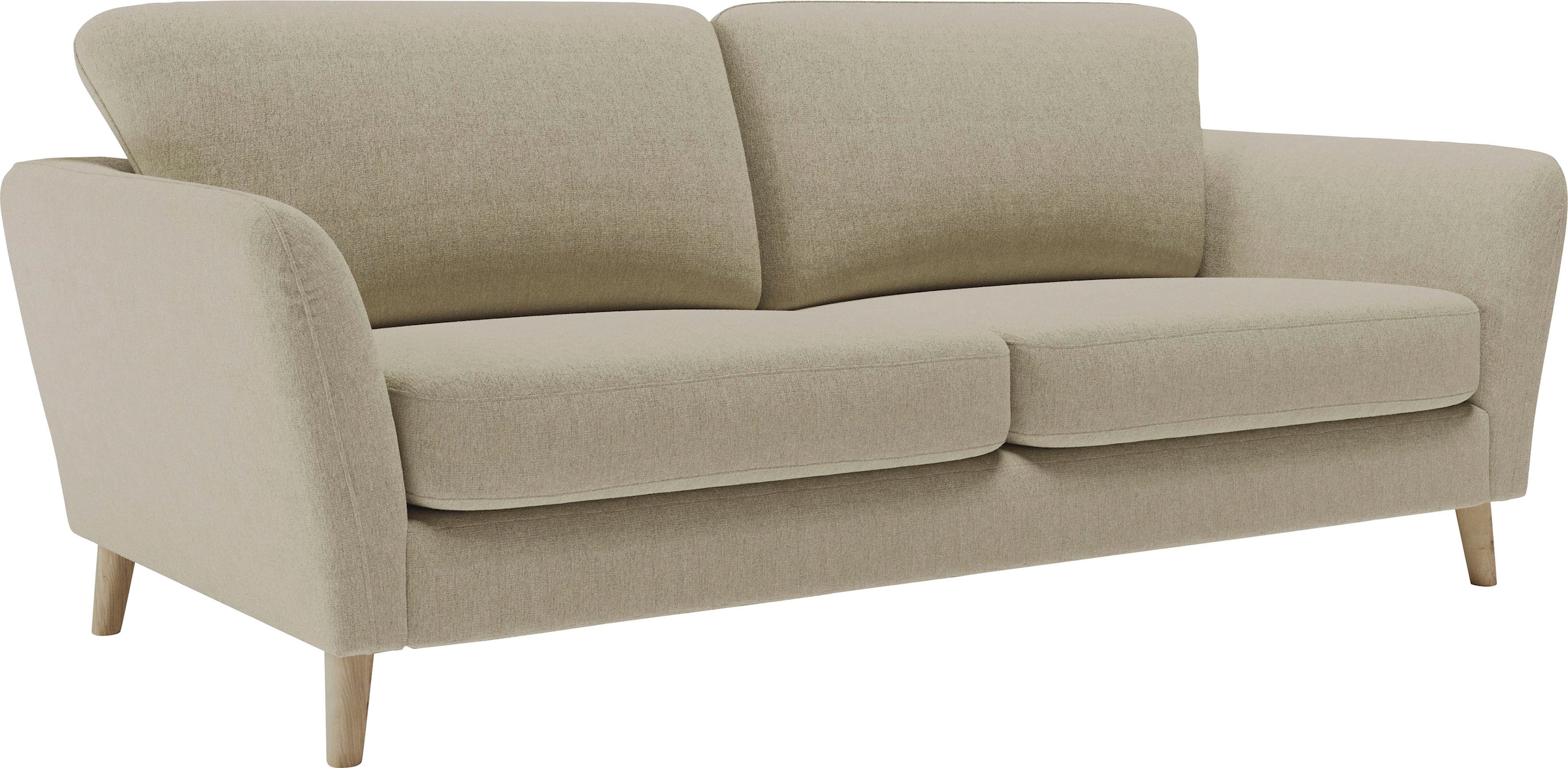 Home affaire 3-Sitzer »MARSEILLE 3er Sofa 206 cm, Cord, Flachgewebe, Struktur, Webstoff«, Massivholzbeine Eiche, Landhausstil, Wellenunterfederung