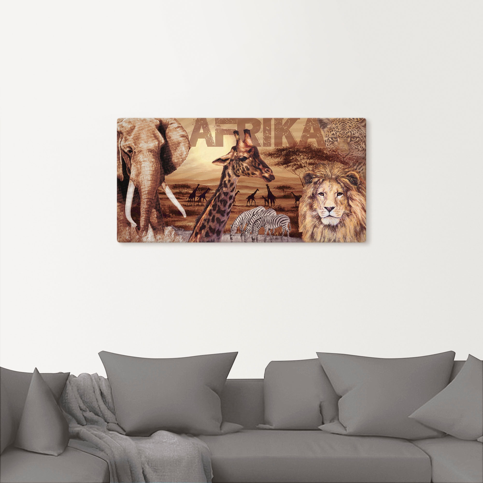 Artland Wandbild "Afrika" Wildtiere 1 Stk. tlg. als Alubild, Outdoorbild, L günstig online kaufen