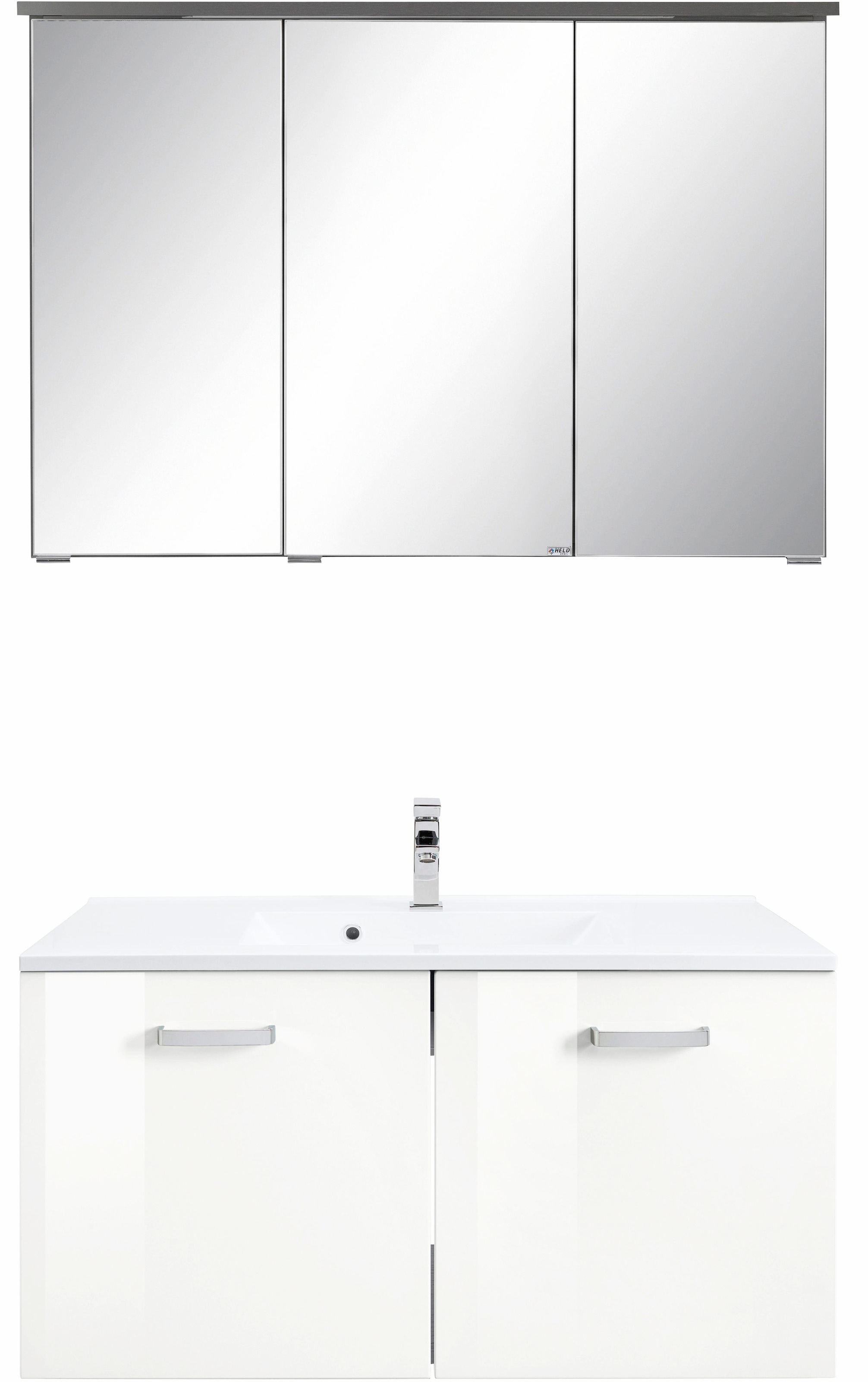 HELD MÖBEL bestellen Spiegelschrank Breite St.), 90 »Ravenna«, Waschtisch und cm, Badmöbel-Set (2 online