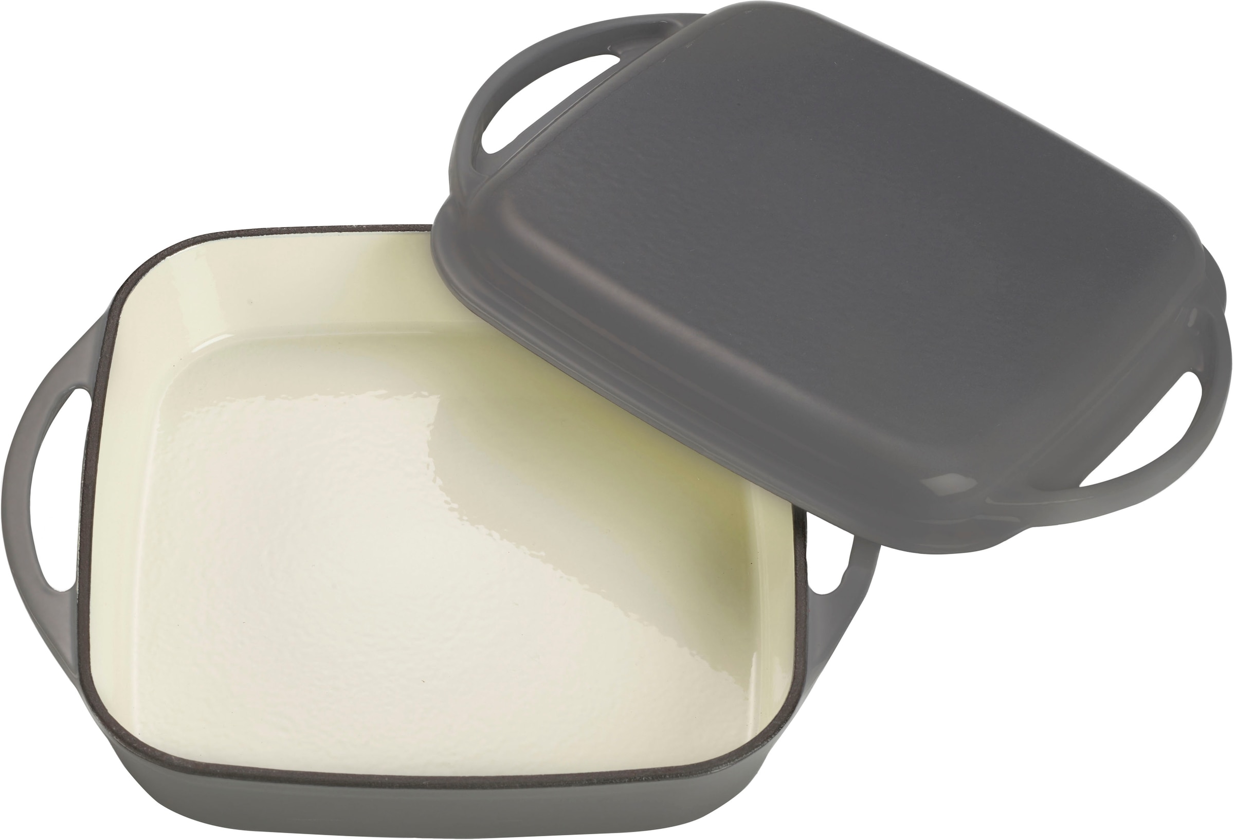 ECHTWERK Bräter »Universalbräter und Pfanne 2-in-1 Set, Auflaufform mit Deckel«, Gusseisen-Emaille, Emaille-Beschichtung, für Backöfen, Grill & Induktion