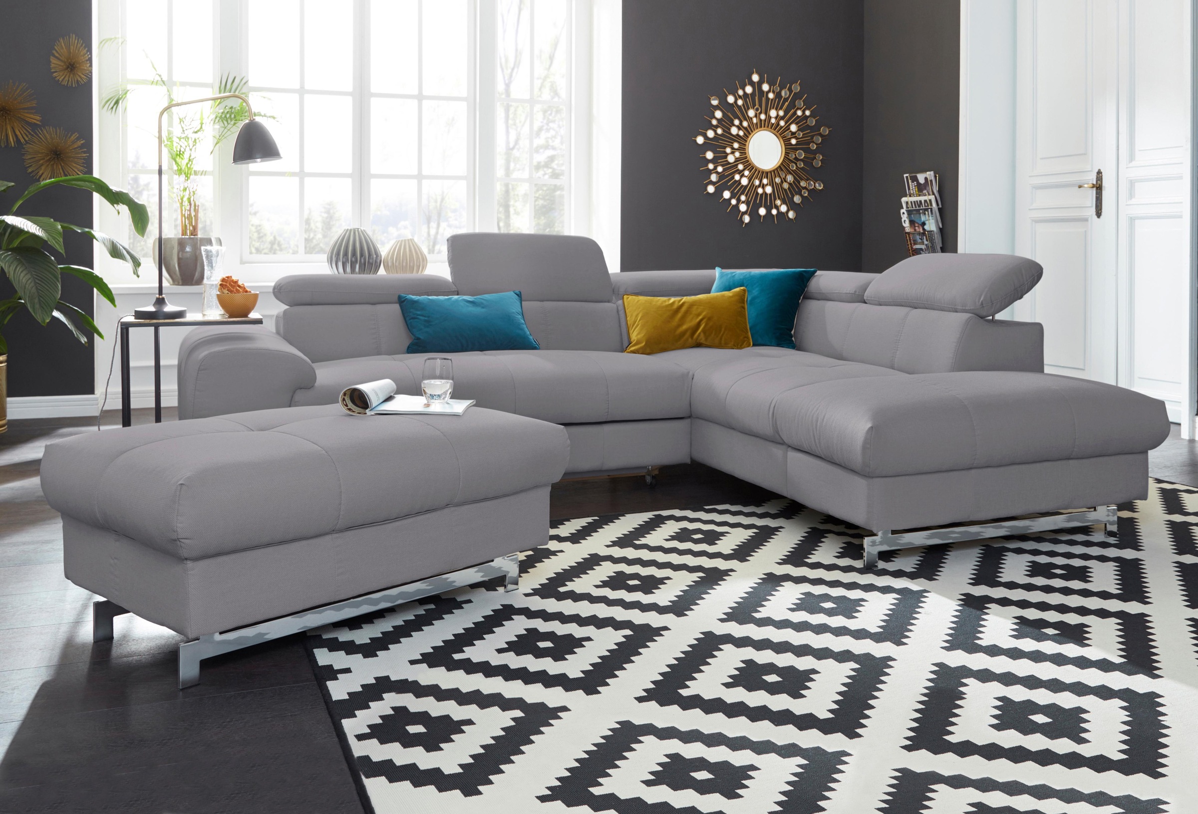 COTTA Ecksofa »Chef L-Form«, mit Kopfteilverstellung, wahlweise mit Bettfunktion & Bettkasten