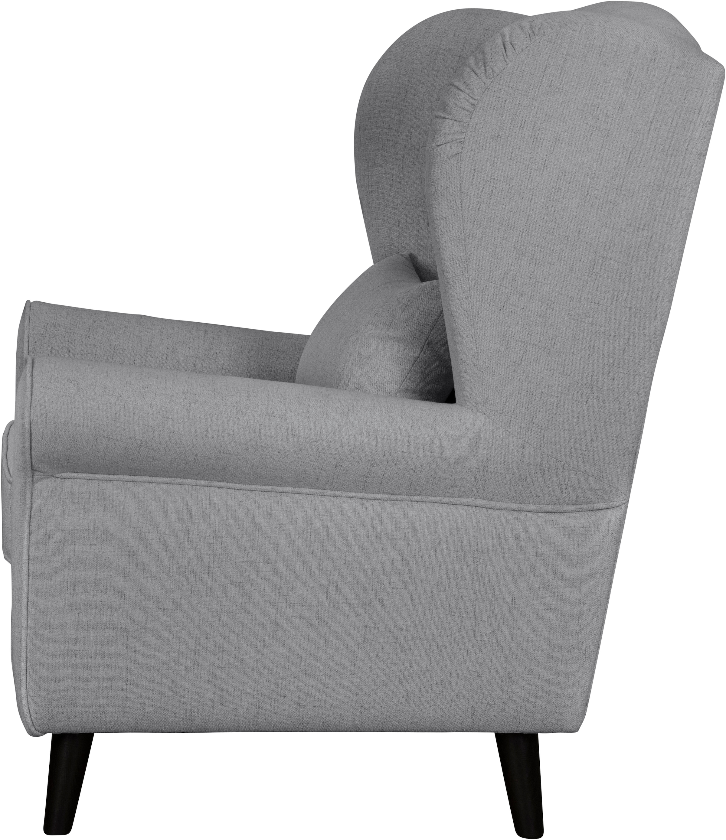 Home affaire Sessel »Ohrensessel CHISTELLE, wahlweise mit Polsterhocker«, mit Wellenunterfederung, Maße: B/T/H: 81/87/99 cm