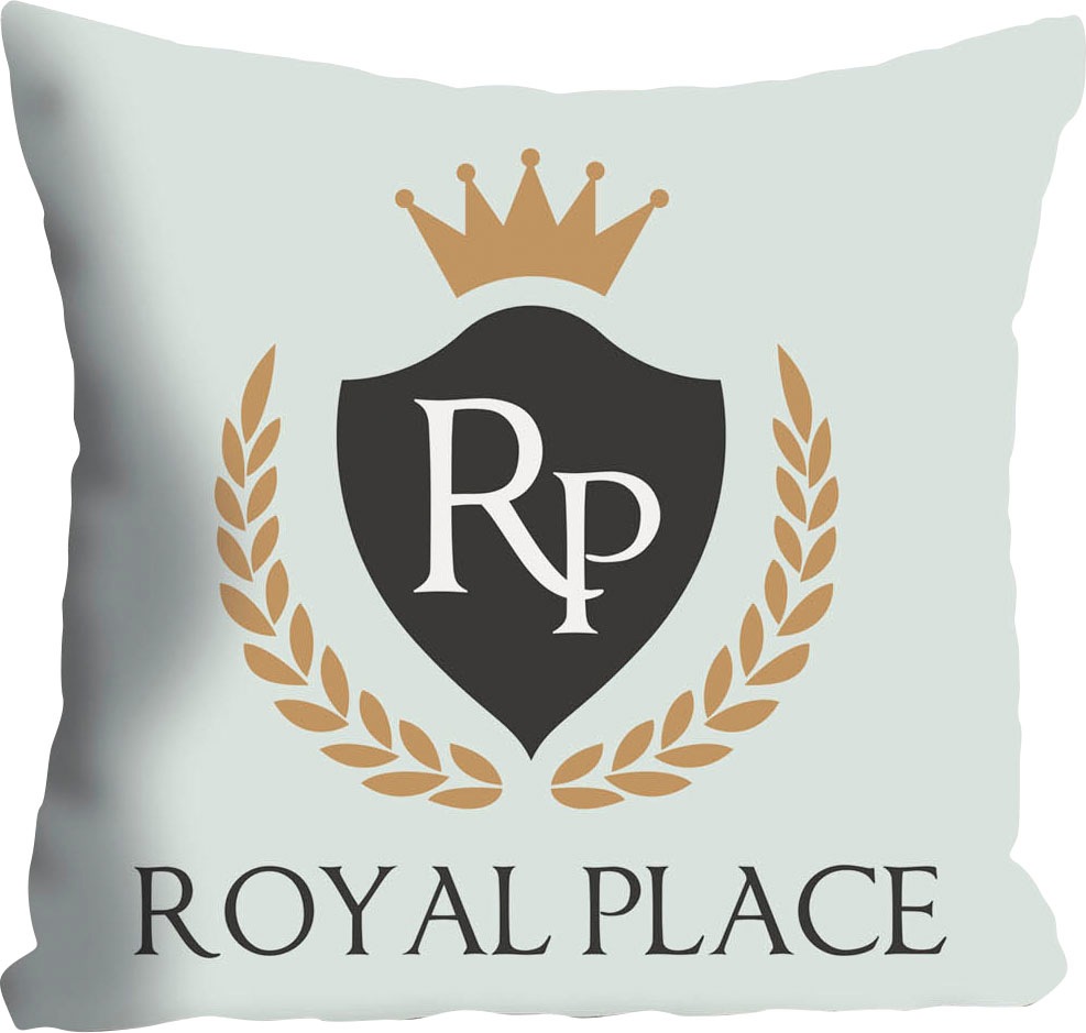 queence Dekokissen »Royal Place«, mit Schriftzug und Krone, Kissenhülle ohn günstig online kaufen