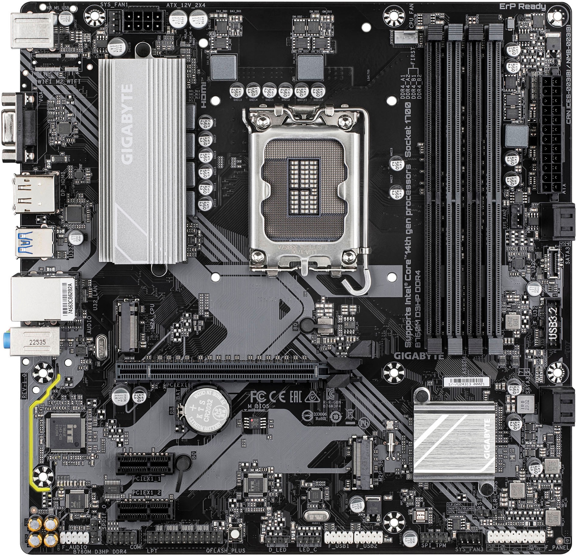 Gigabyte Mainboard »B760M D3HP DDR4 Motherboard - Unterstützt Intel Core 14. Generation CP«