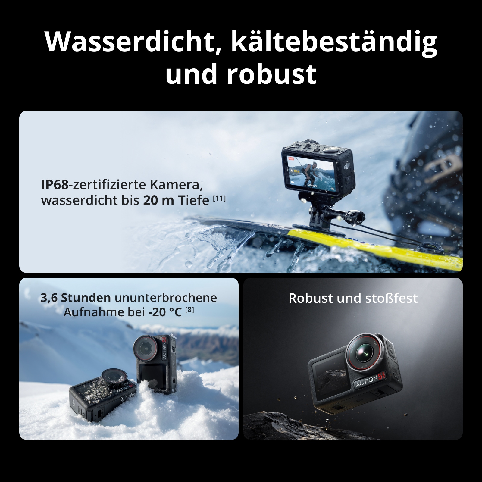 DJI Camcorder »Osmo Action 5 Pro Advanced Combo - OTTO Exklusiv-Bundle« 4K Ultra HD Bluetooth