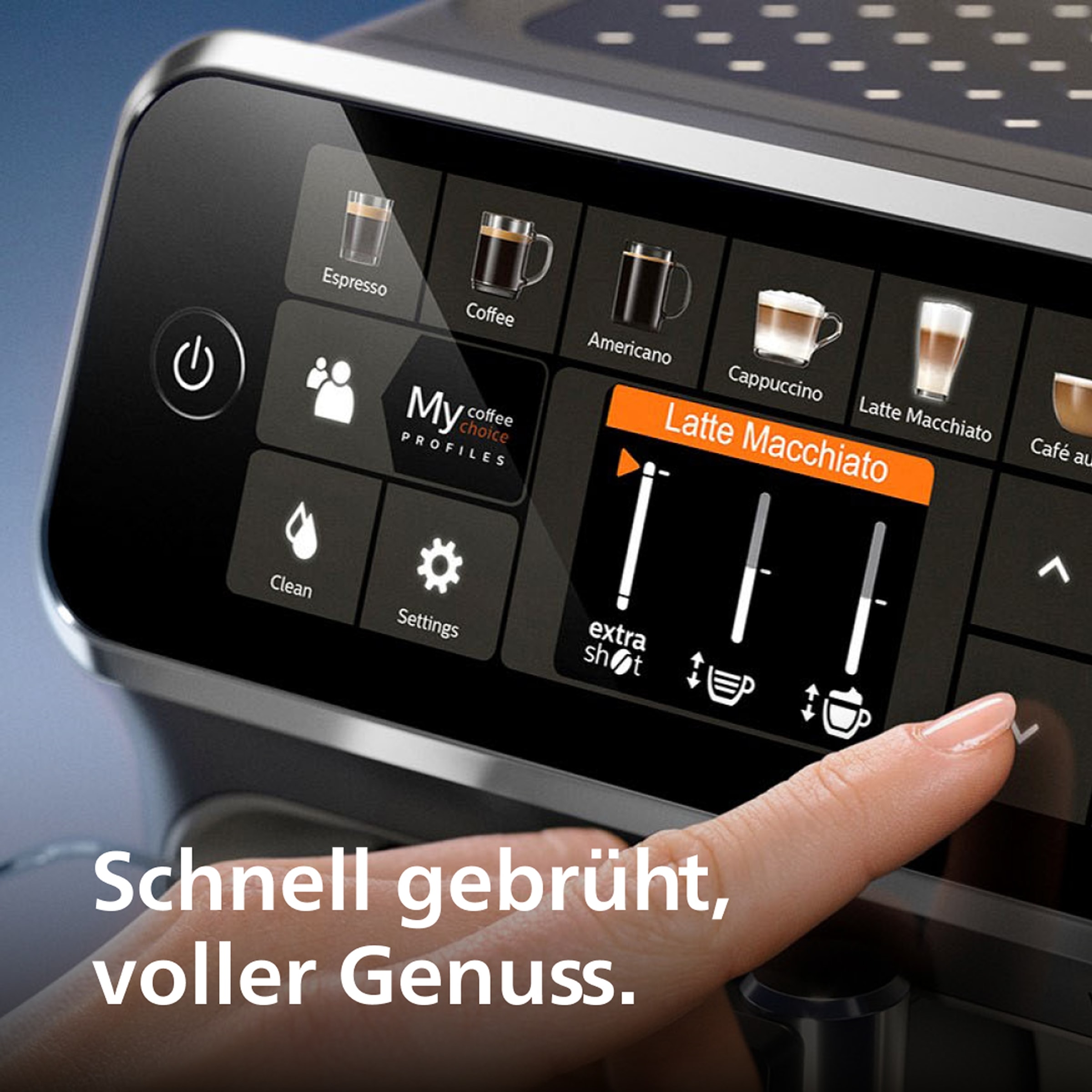 Philips Kaffeevollautomat »EP5447/90 5400 Series, 12 Kaffeespezialitäten« LatteGo Milchsystem und 4 Benutzerprofilen