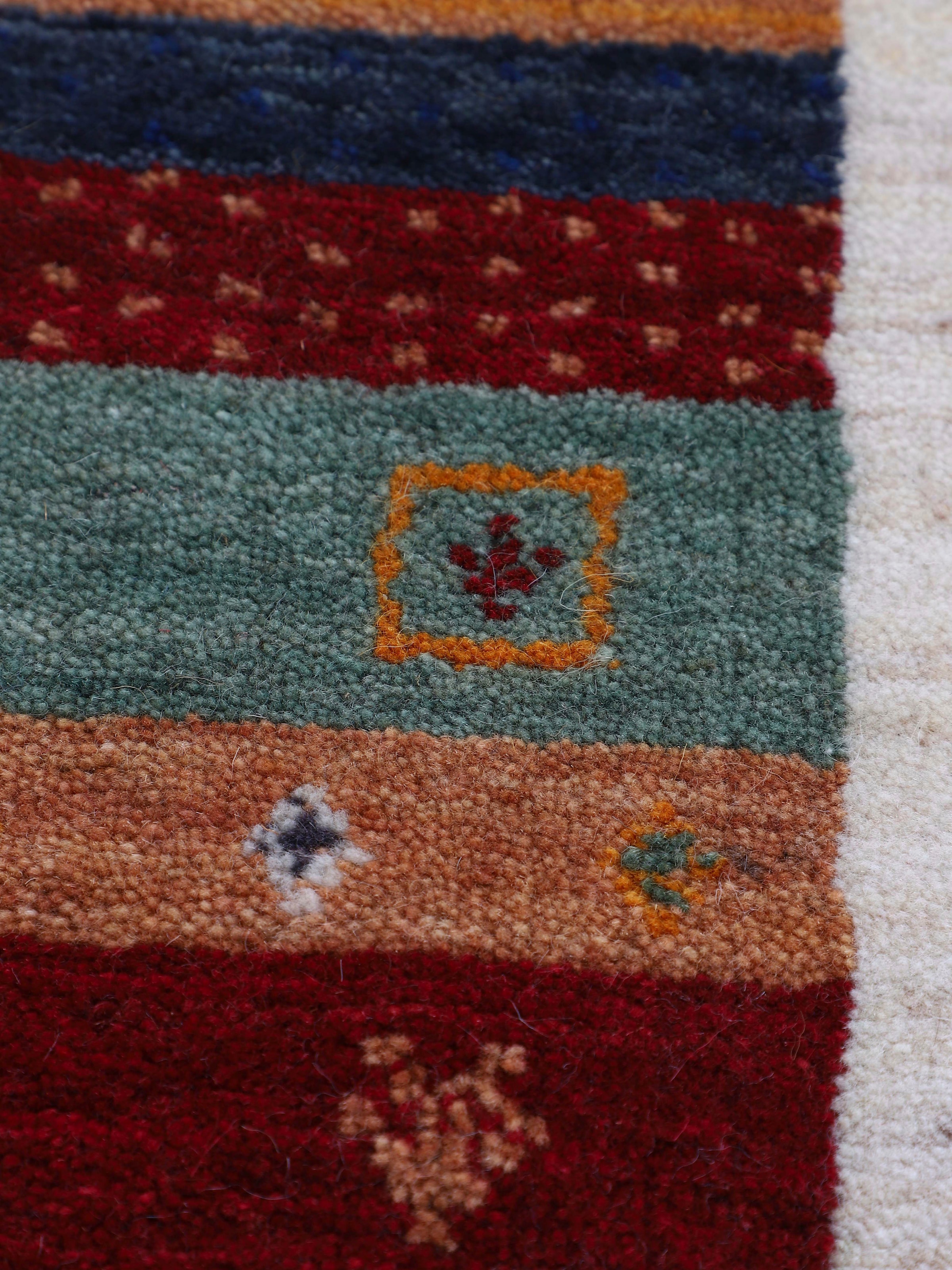 carpetfine Wollteppich »Gabbeh Nura«, rechteckig, 15 mm Höhe, Sehr weicher Flor