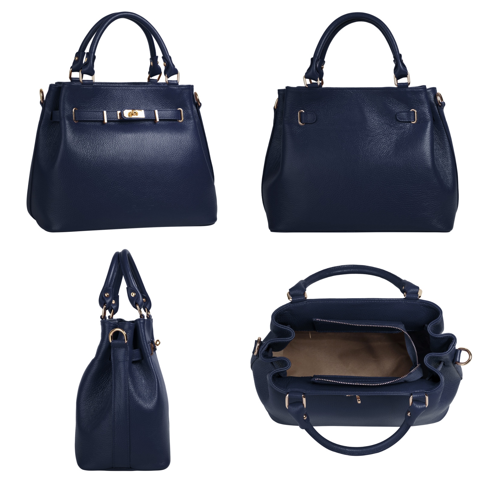 Samantha Look Henkeltasche, echt Leder, Made in Italy, geräumige Henkeltasche mit Smartphonefach