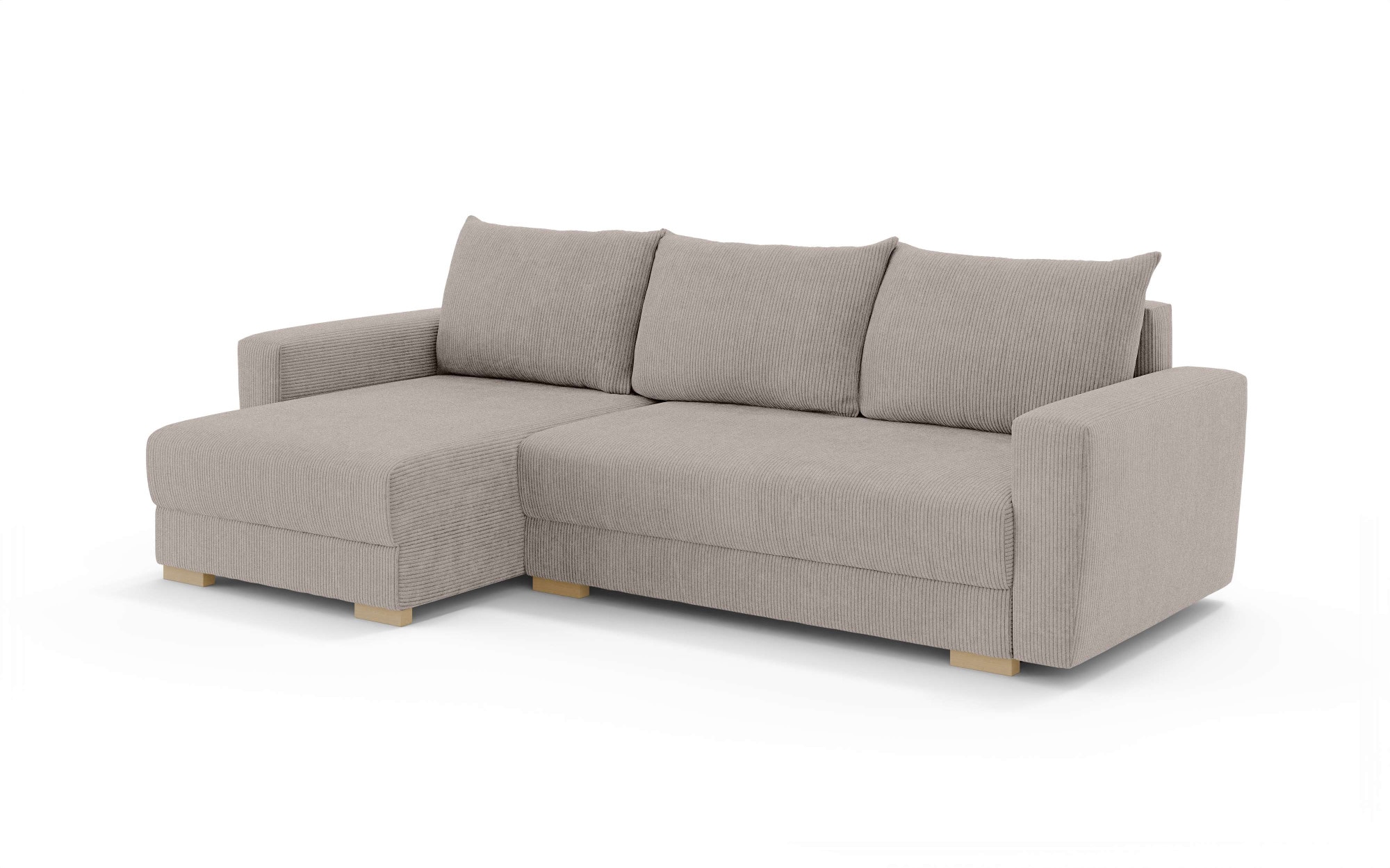 INOSIGN Ecksofa »MAGHERA universell Schlafsofa mit Bettkasten, Maße B/T/H: 255/142/84cm«, L-Form mit Recamiere rechts oder links montierbar, hoher Sitzkomfort
