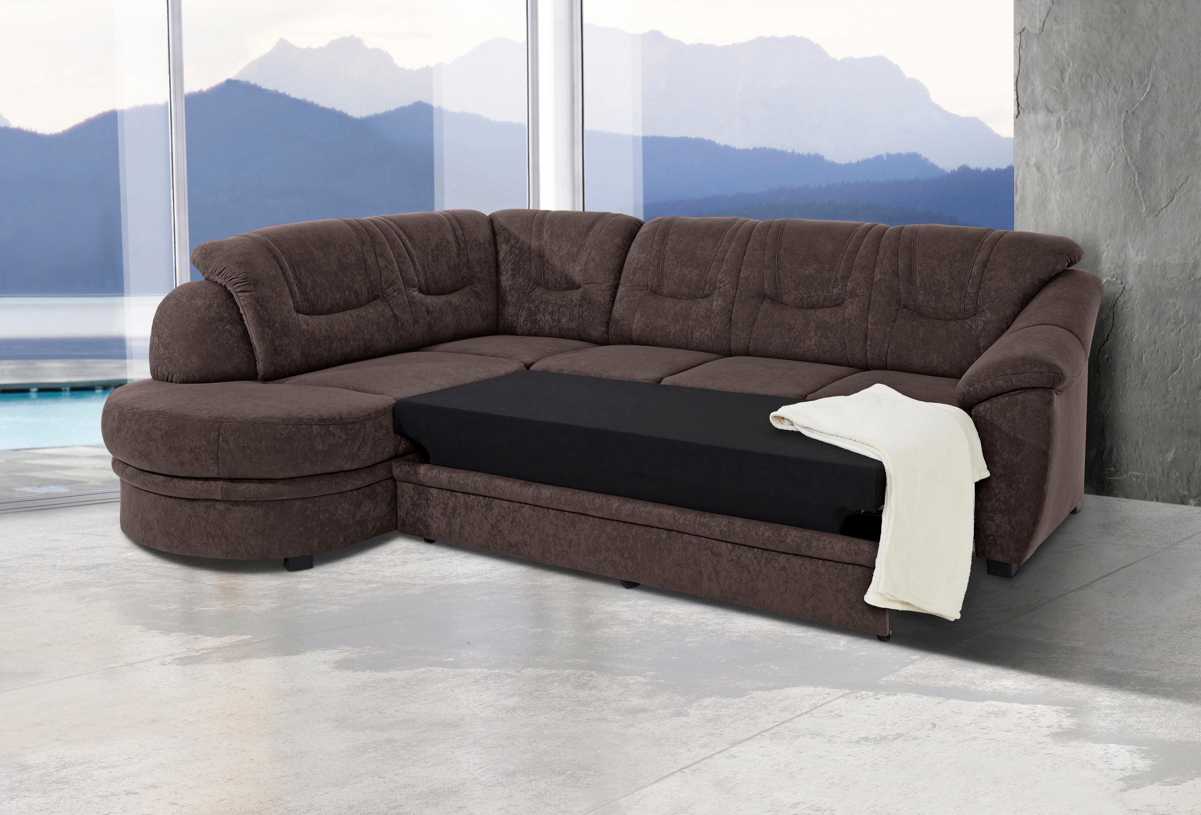sit&more Ecksofa »Savoni L-Form«, wahlweise mit Bettfunktion