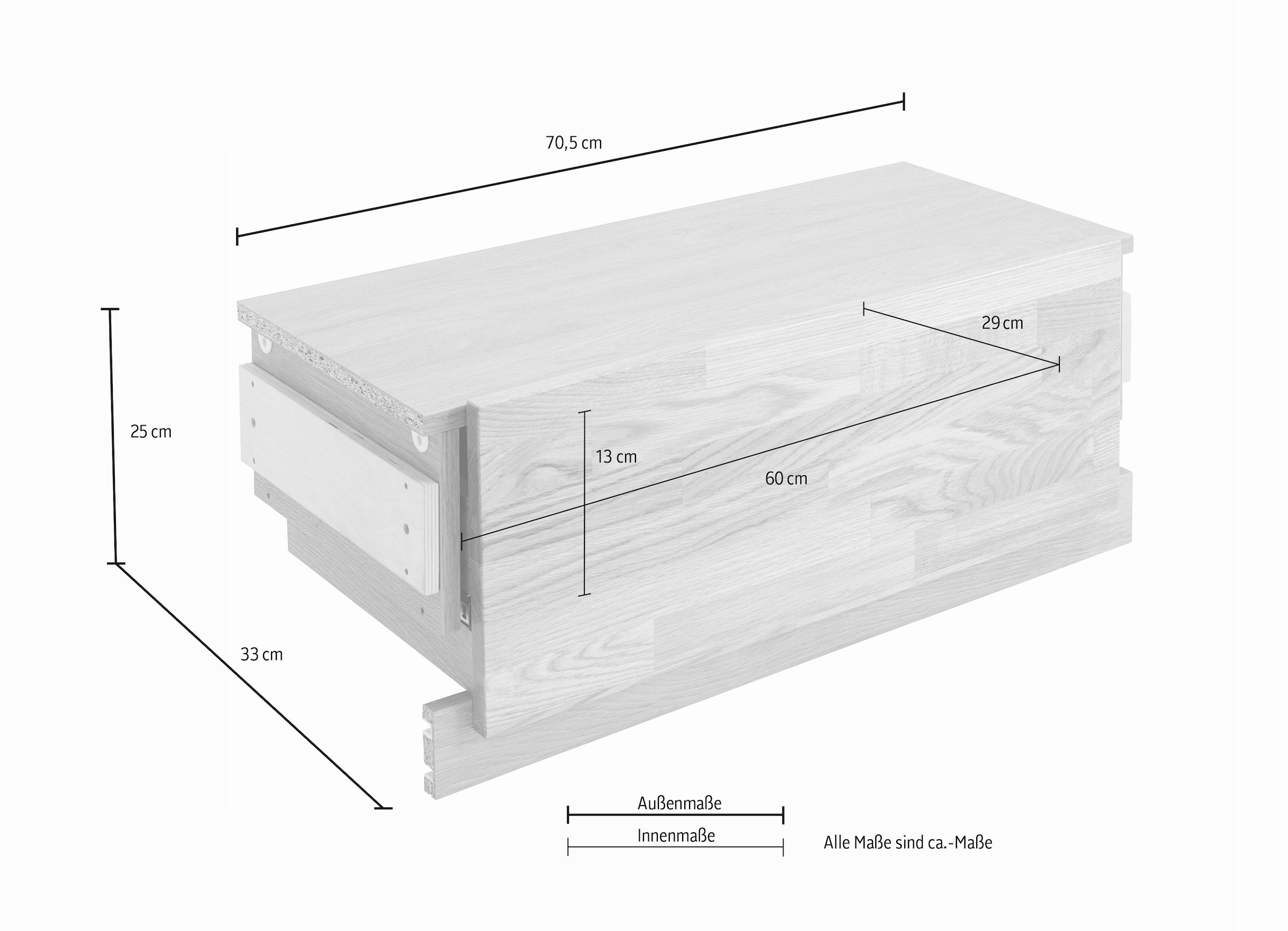 Guido Maria Kretschmer Home&Living Schubkasten »Como«, Breite 70, 5 cm