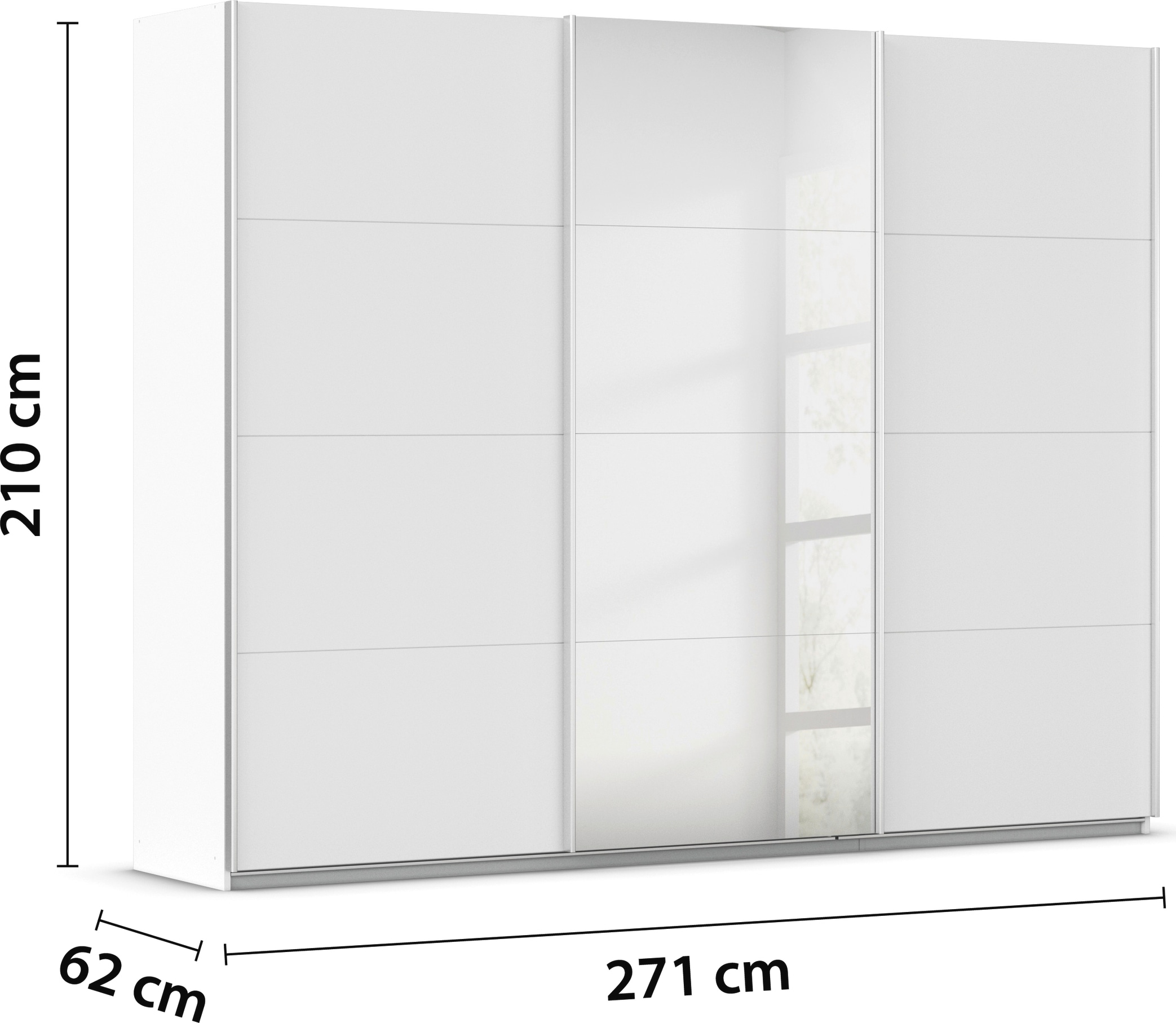 rauch Schwebetürenschrank »Kleiderschrank Schrank Garderobe AGORDO«, Top Innenausstattung, in 4 Breiten und 2 Höhen MADE IN GERMANY