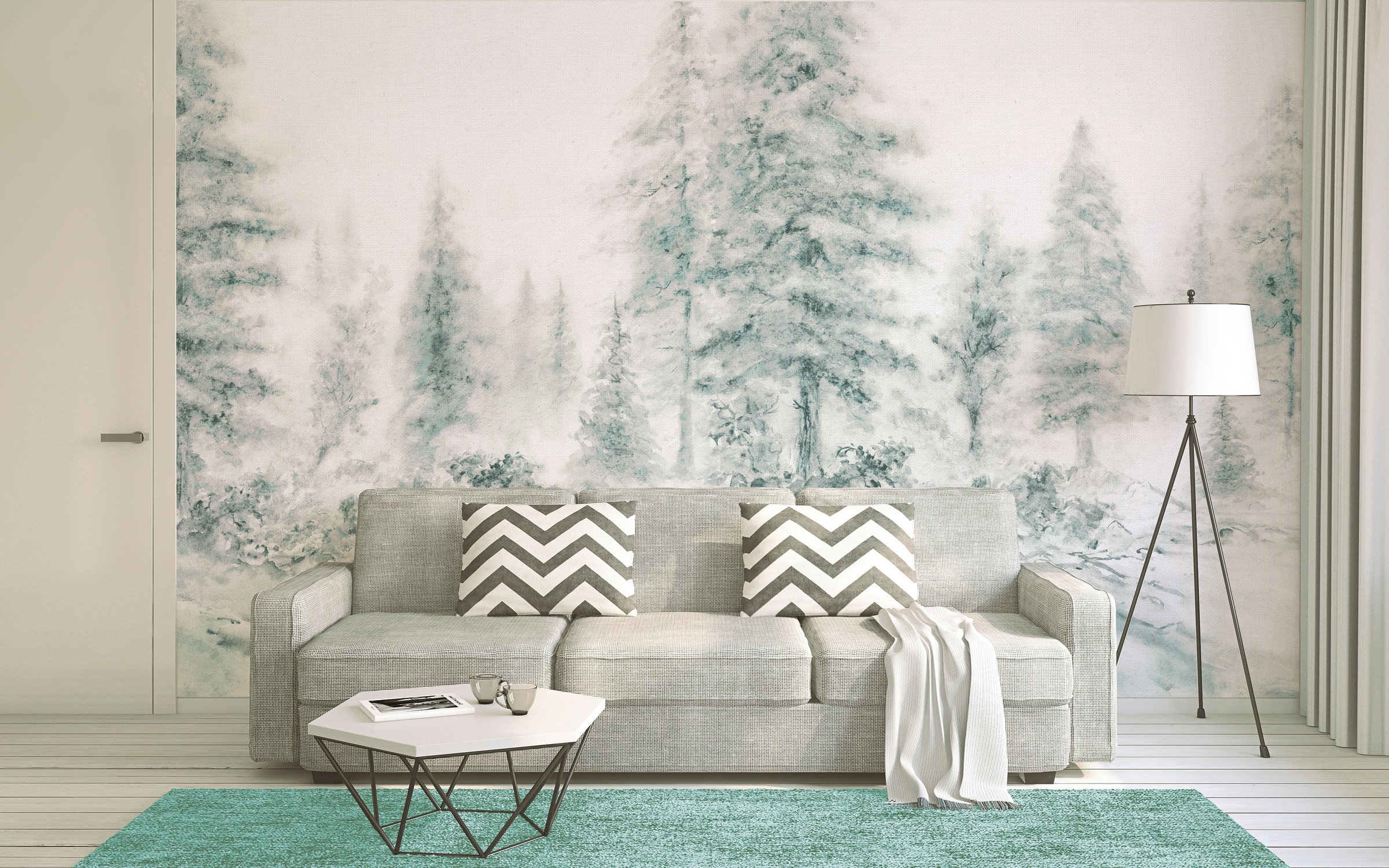 Architects Paper Fototapete »Atelier 47 Aquarel Forest 2« Wald glatt Vlies, günstig online kaufen