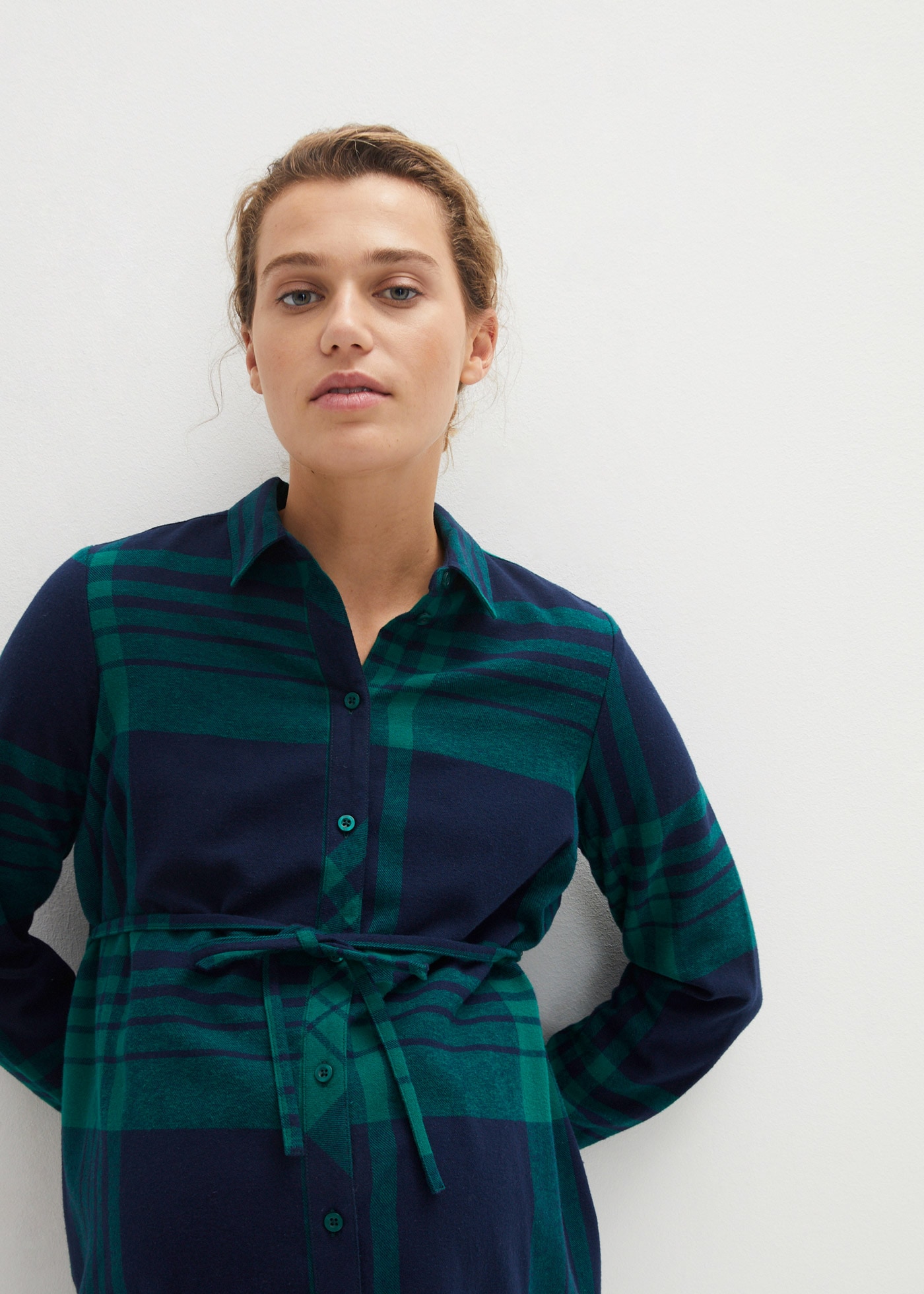 bonprix Umstandsbluse »Lange Umstandsbluse aus weichem Baumwoll-Flanell« Lange Umstandsbluse aus weichem Baumwoll-Flanell