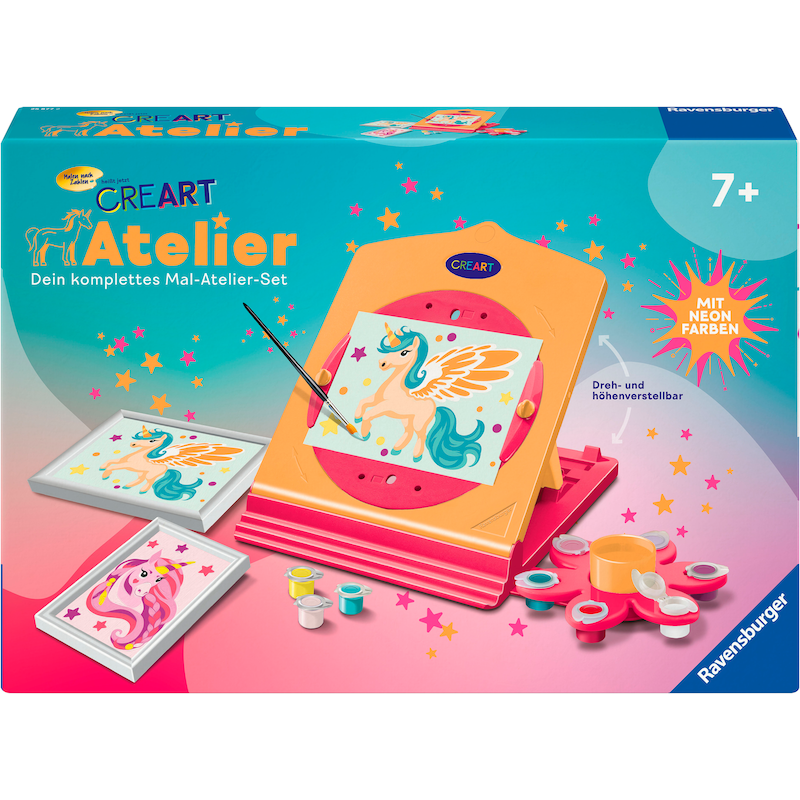 RAVENSBURGER Malen nach Zahlen »CreArt, Malen nach Zahlen - Neon Atelier Einhorn« Made in Europe bunt