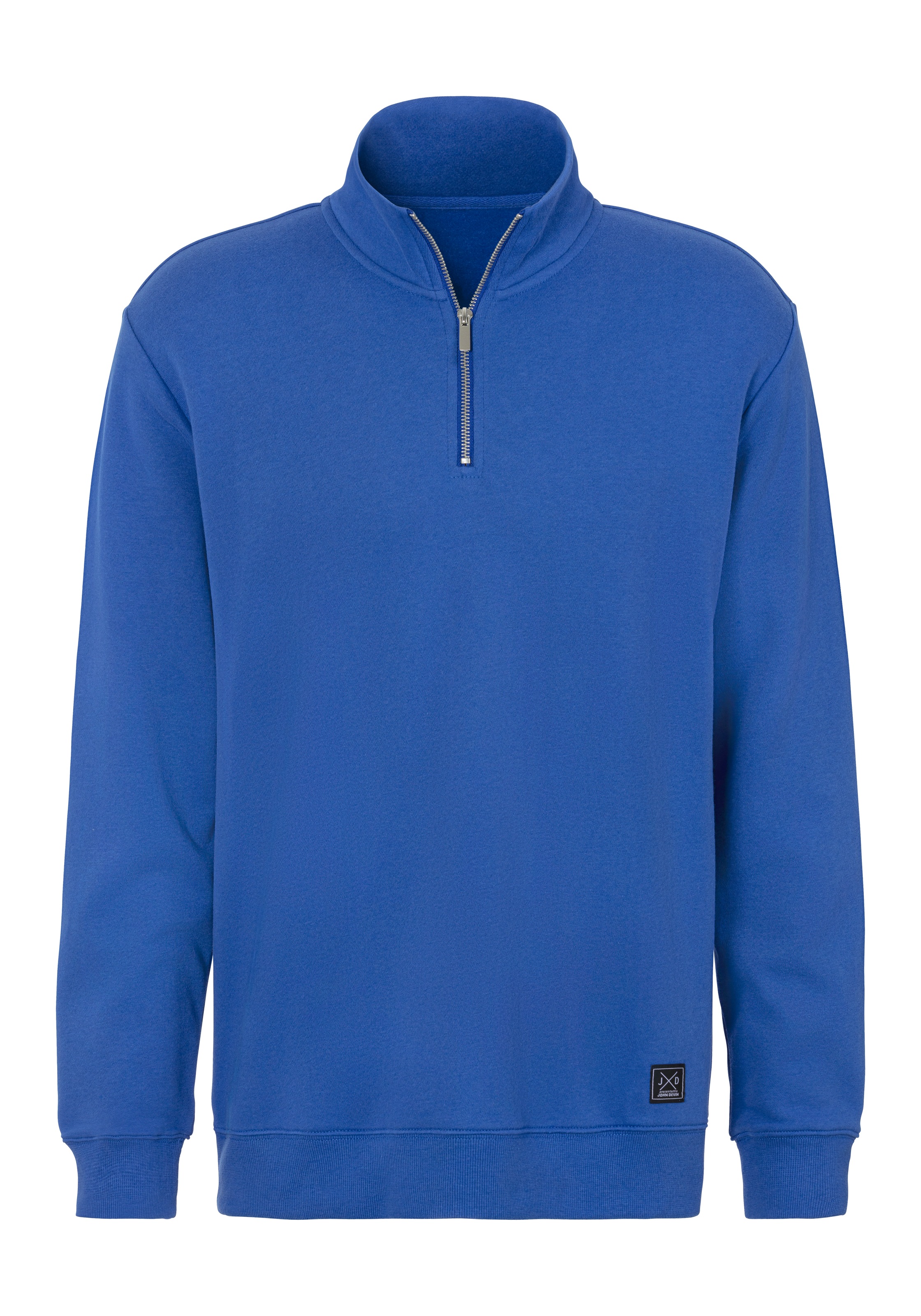 John Devin Sweatshirt, Langarm, Sweatshirt mit Reißverschluss am Stehkragen