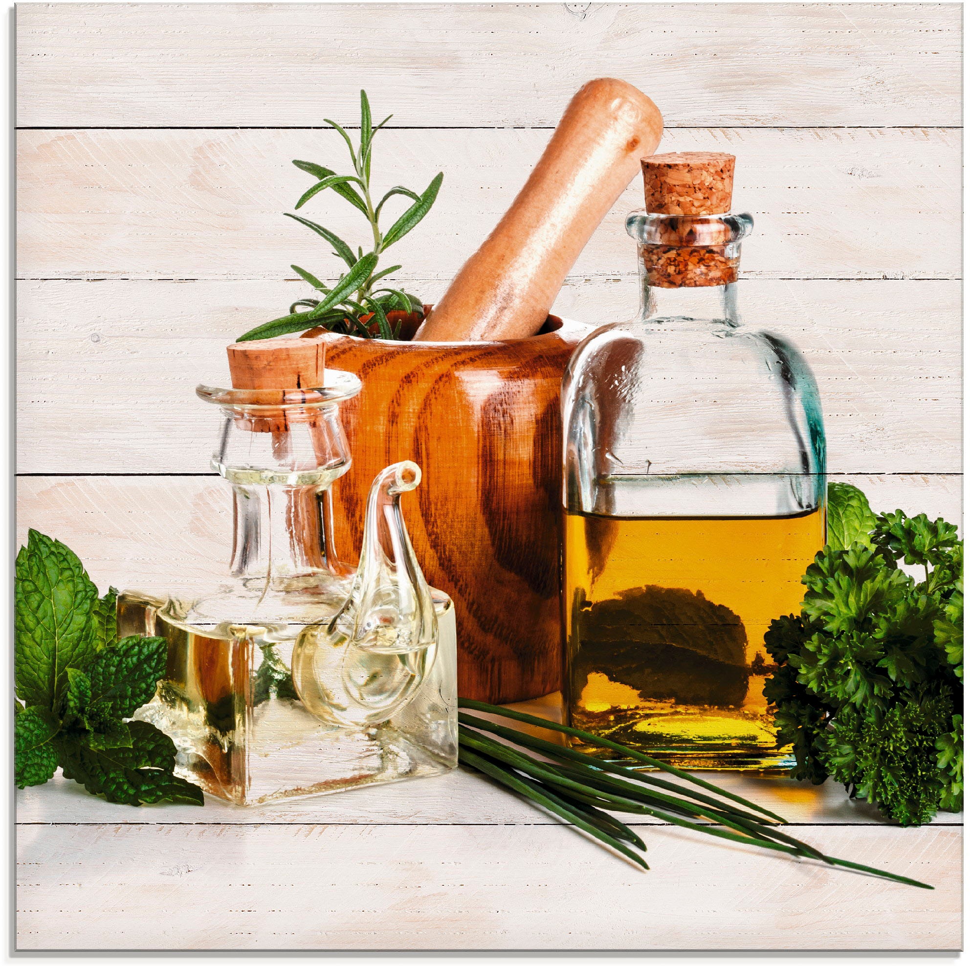 Artland Glasbild »Olivenöl und Kräuter - Küche« Arrangements 1 Stk. tlg. in günstig online kaufen