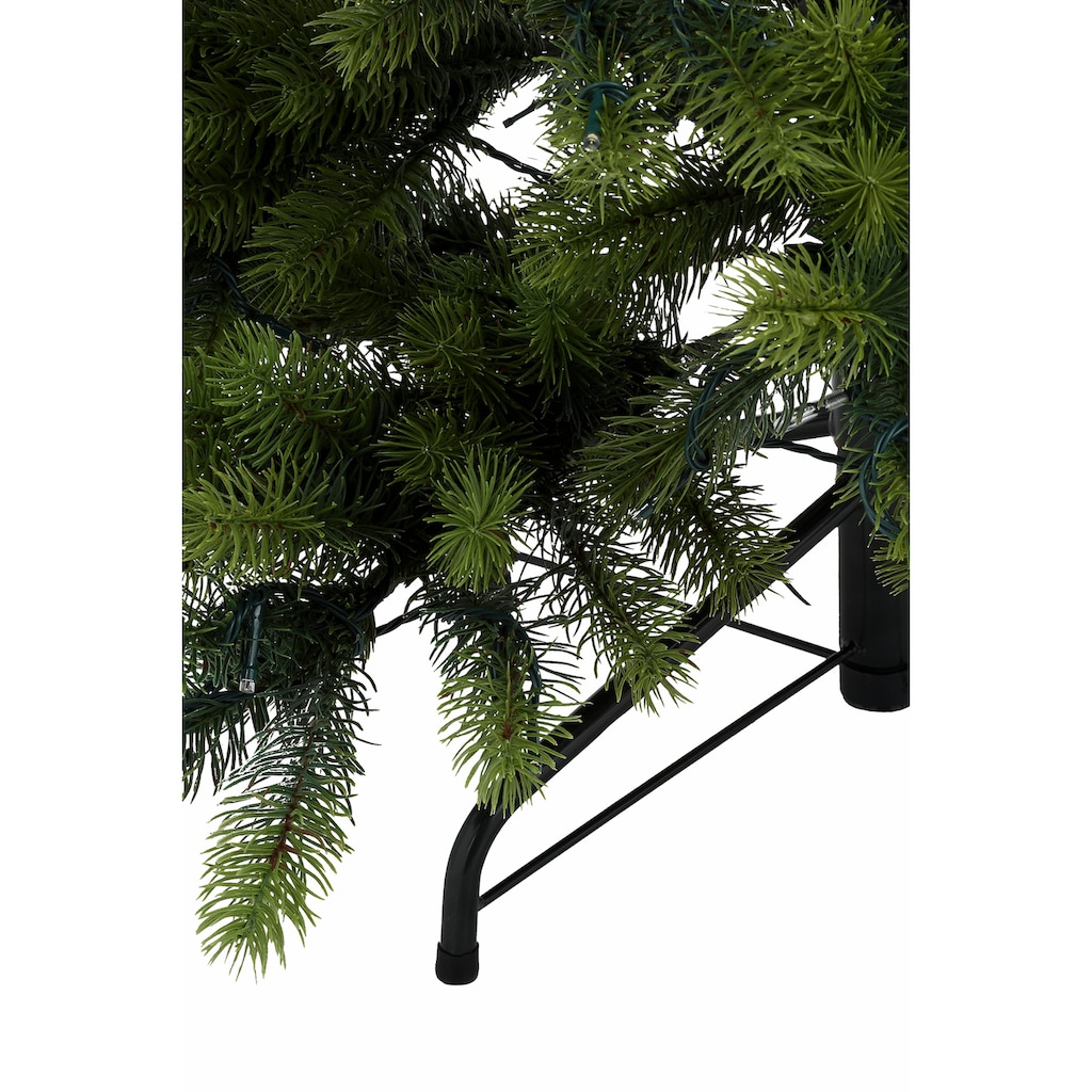 Creativ deco Künstlicher Weihnachtsbaum »Weihnachtsdeko, künstlicher Christbaum, Tannenbaum«, in schlanker Form, mit LED-Lichterkette