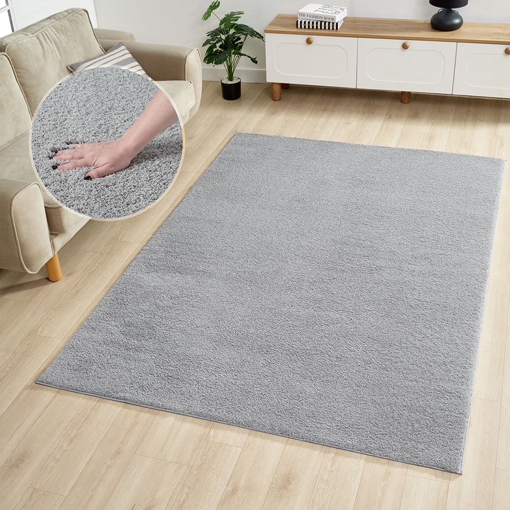 OTTO home Hochflor-Teppich »Lilari«, rechteckig, 30 mm Höhe, Uni Farben, be günstig online kaufen