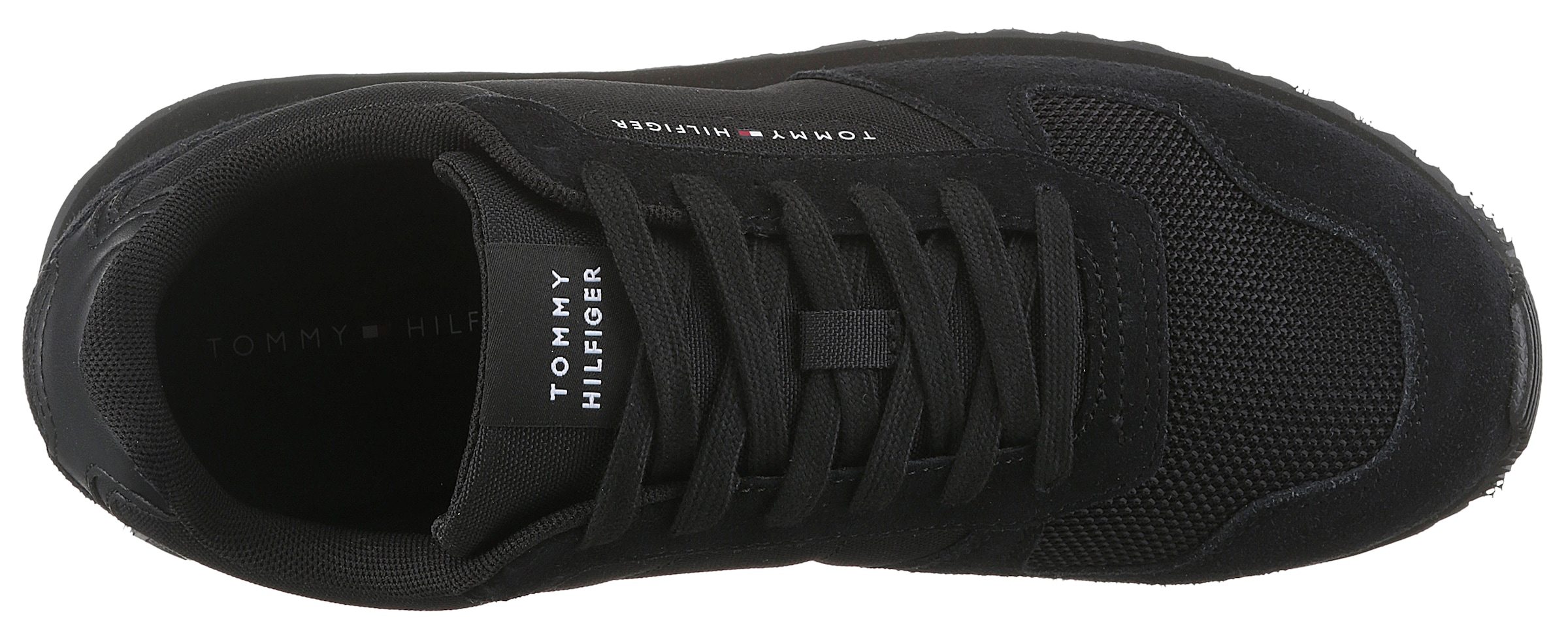 Tommy Hilfiger Sneaker »NEW RUNNER EVA MIX FLAG«, Freizeitschuh, Halbschuh, Schnürschuh mit gepolstertem Schaftrand