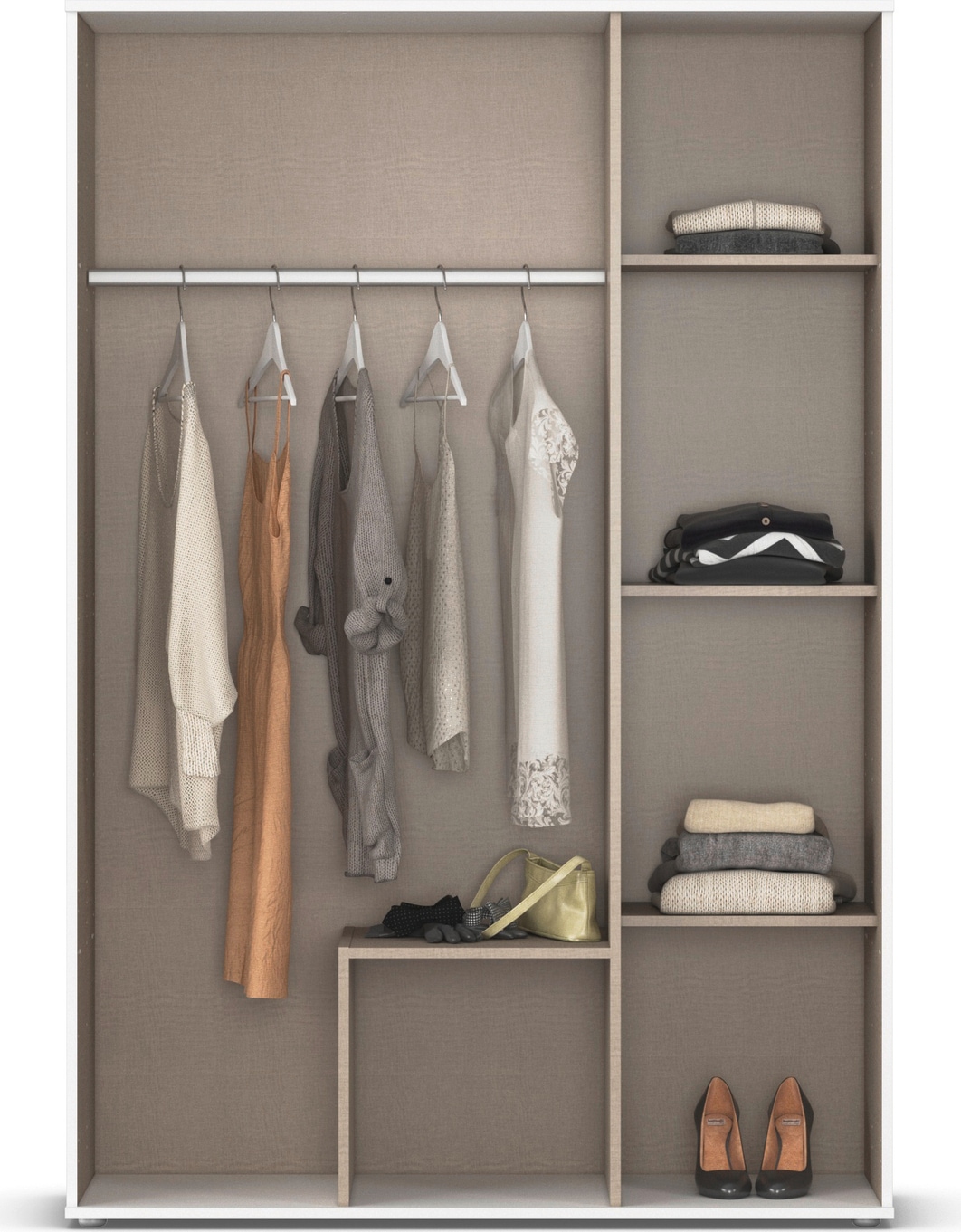 rauch Drehtürenschrank »Kleiderschrank Schrank Garderobe Wäscheschrank ESSEA in 2 Breiten«, mit 2 Schubladen, in schlichtem Design, moderne Griffe MADE IN GERMANY