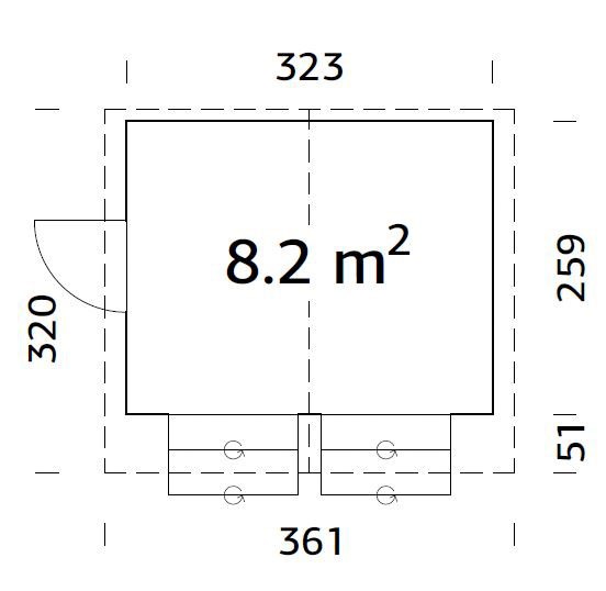 Palmako Gerätehaus »Marktstand Stella«, natur