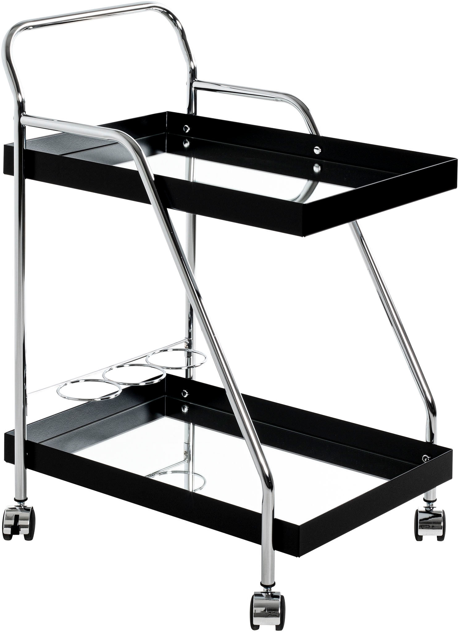 HAKU Servierwagen »Dinett, Kaffeetisch, Küchenwagen, Serviertisch, Teewagen, Trolley« 1 Stk. tlg. rechteckig - aus Metall Silber B/T/H 62/46/84 cm
