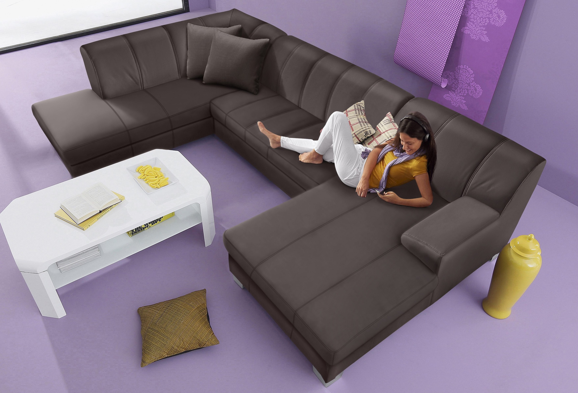 Home affaire Wohnlandschaft »Anzio, modern und gemütlich, niedrige Armlehne günstig online kaufen