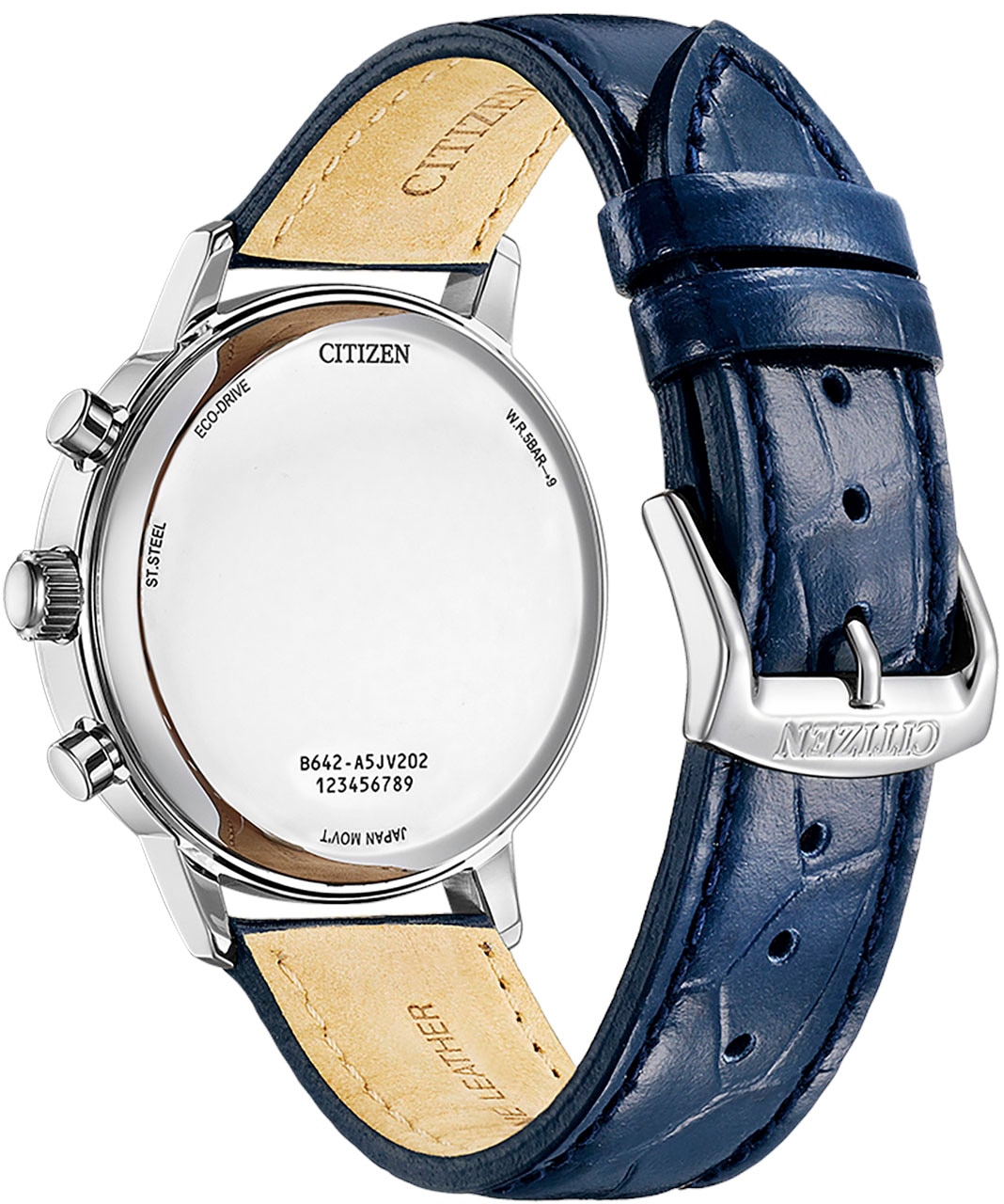 Citizen Chronograph, Armbanduhr, Herrenuhr, Solar, Stoppfunktion, Lederarmband