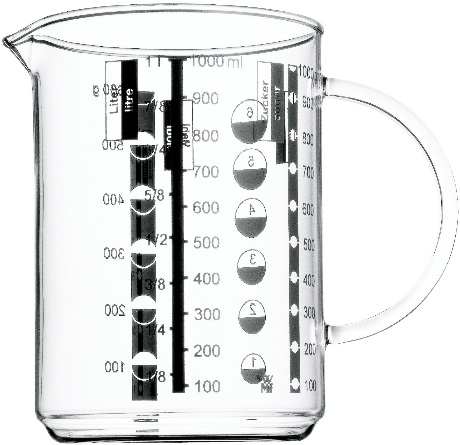 WMF Messbecher »Gourmet«, Glas, (1 St.), Kleinstmengen genau ablesbar