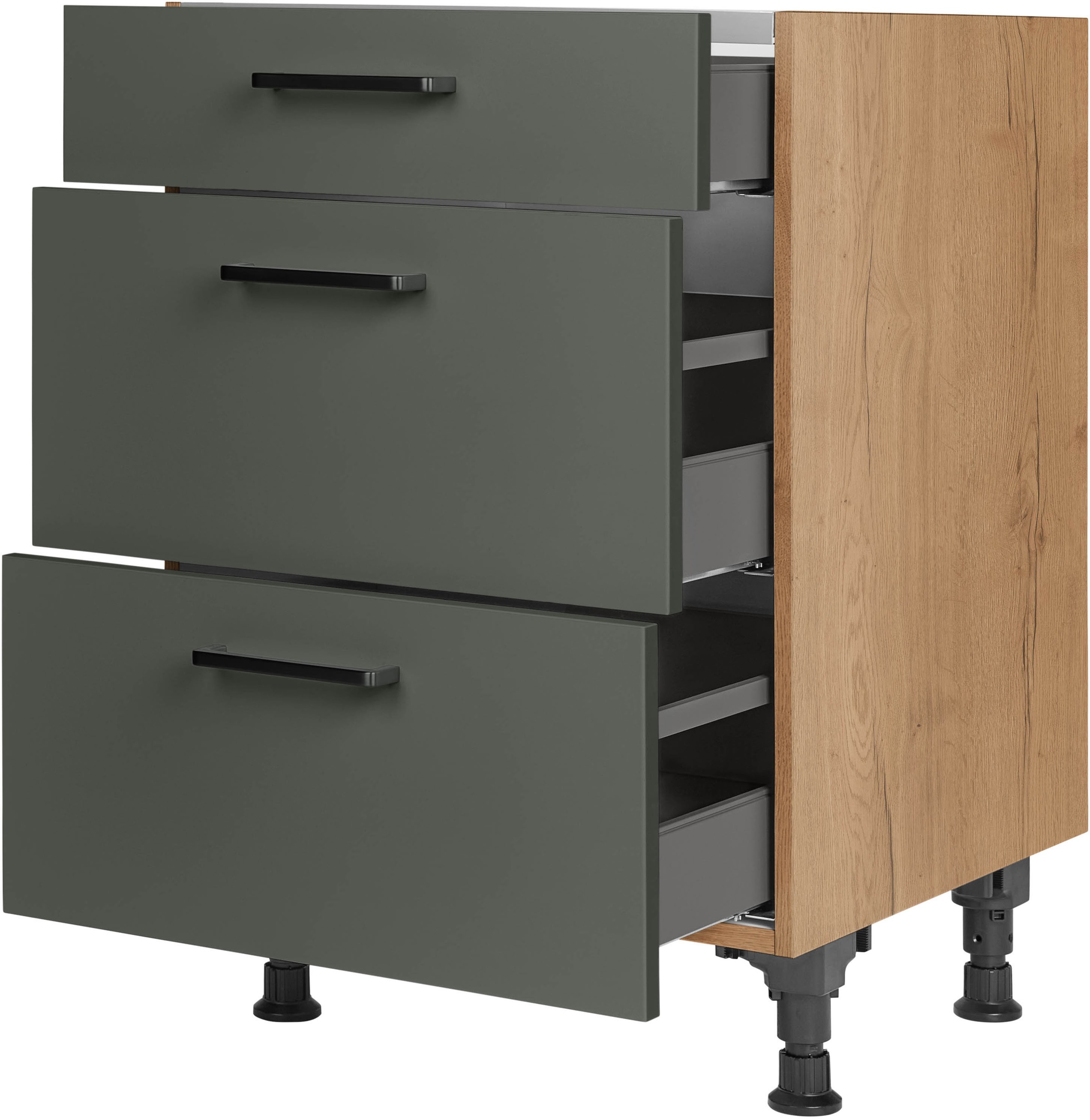 nobilia® Kochfeldumbauschrank »"Easytouch", vormontiert, mit Schubkasten und Auszügen,« in den Breiten 60 und 90 cm