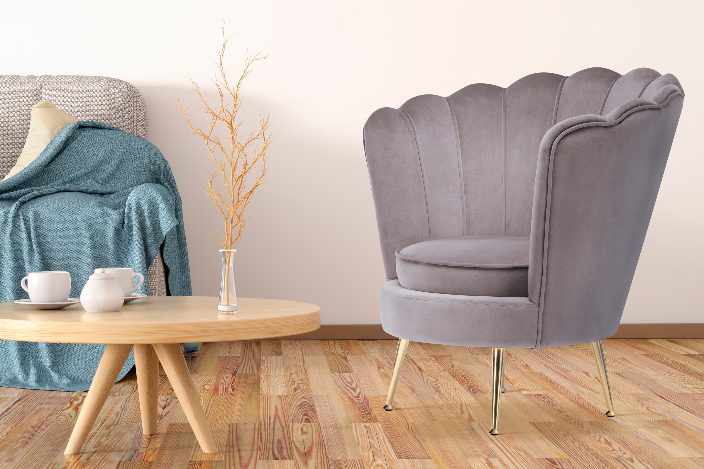 Kayoom Sessel »Sofa Barbara 125, hochwertiger Velvet-Stoff mit samtweicher günstig online kaufen