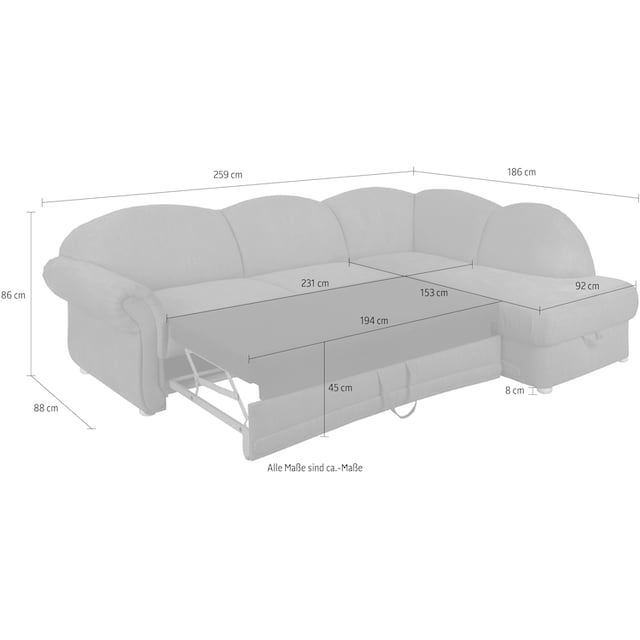 INOSIGN Ecksofa »Florenz« Raten auf kaufen