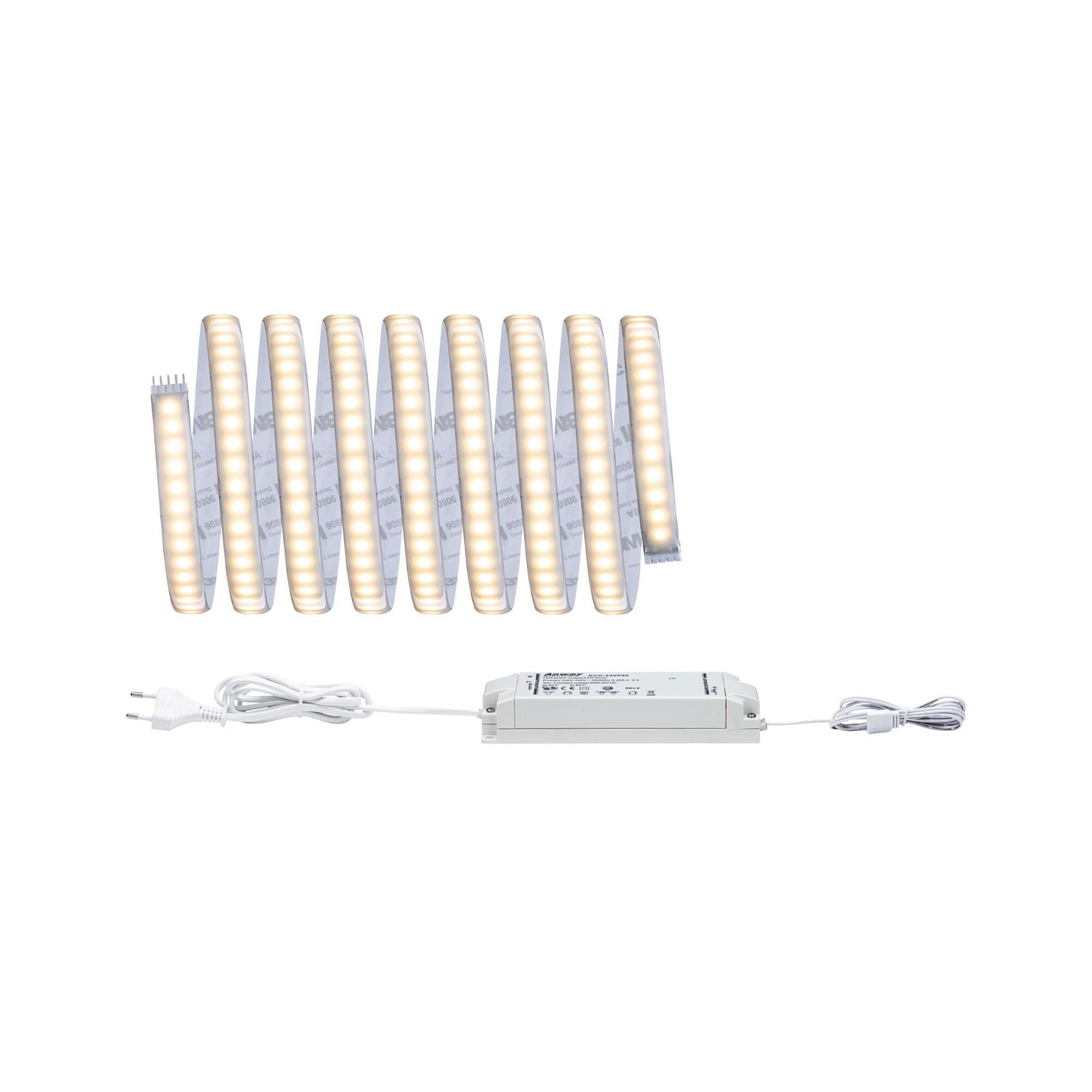 Paulmann LED-Streifen »MaxLED 1000 Basisset 3m 35W 230/24V 60VA Silber Kunststoff«, 1 St.-flammig, IP44 Cover 2700K
