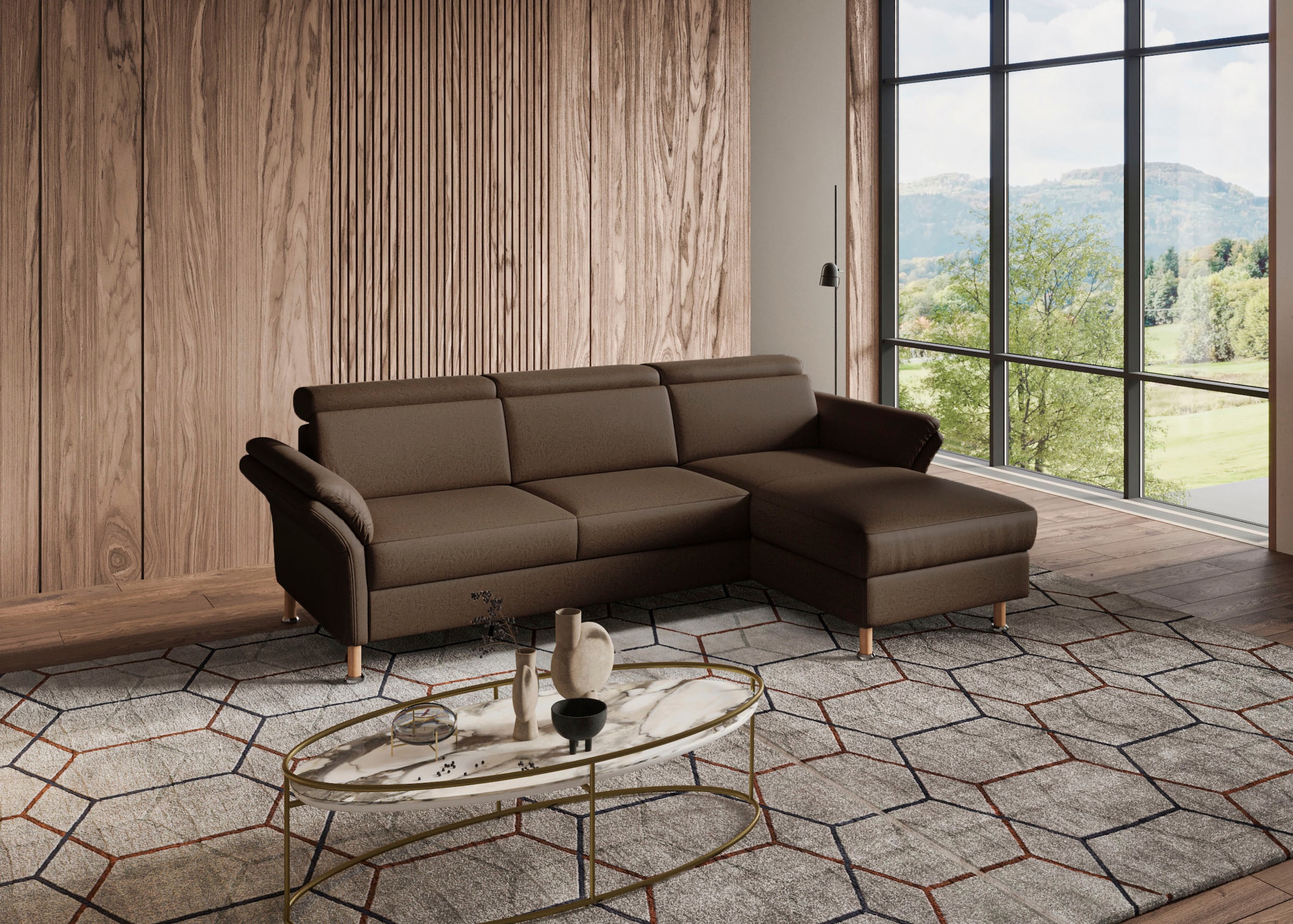Home affaire Ecksofa »Calypso L-Form«, mit motorischen Funktionen im Sofa und Recamiere