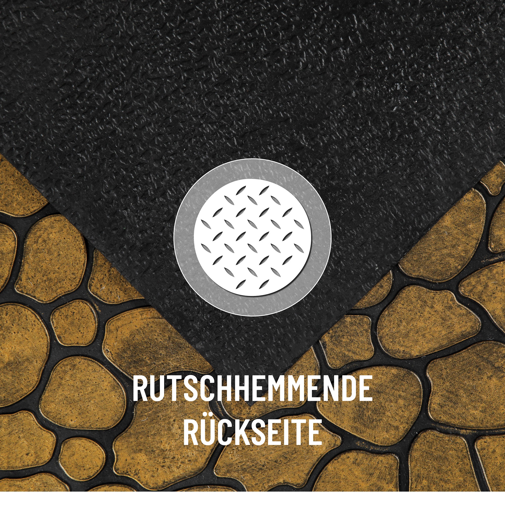 Wecon home Fußmatte »Desert Pebble«, rechteckig, 4 mm Höhe, Gummi, pflegeleicht, abwaschbar, rutschfest, Stein-Muster