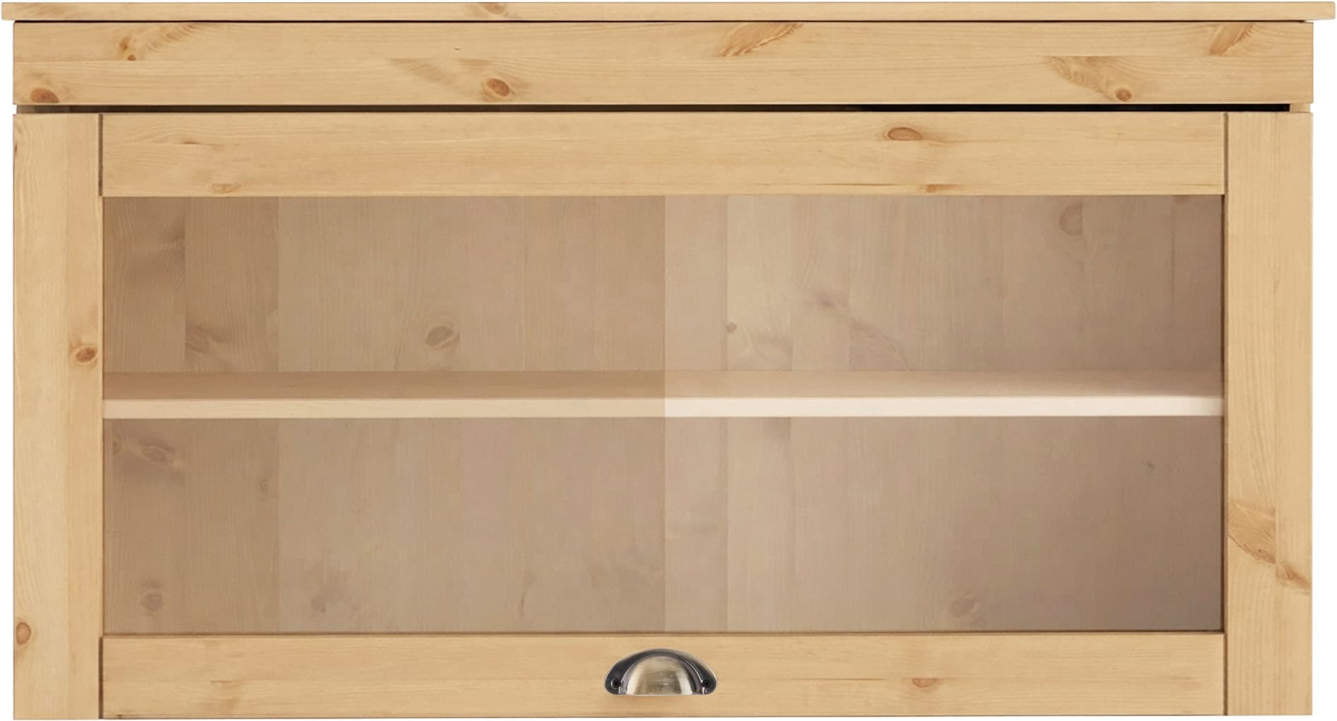 Home affaire Glashängeschrank »Oslo« 100 cm breit, aus Kiefer, 1 Klappe, Metallgriff, Landhaus-Optik