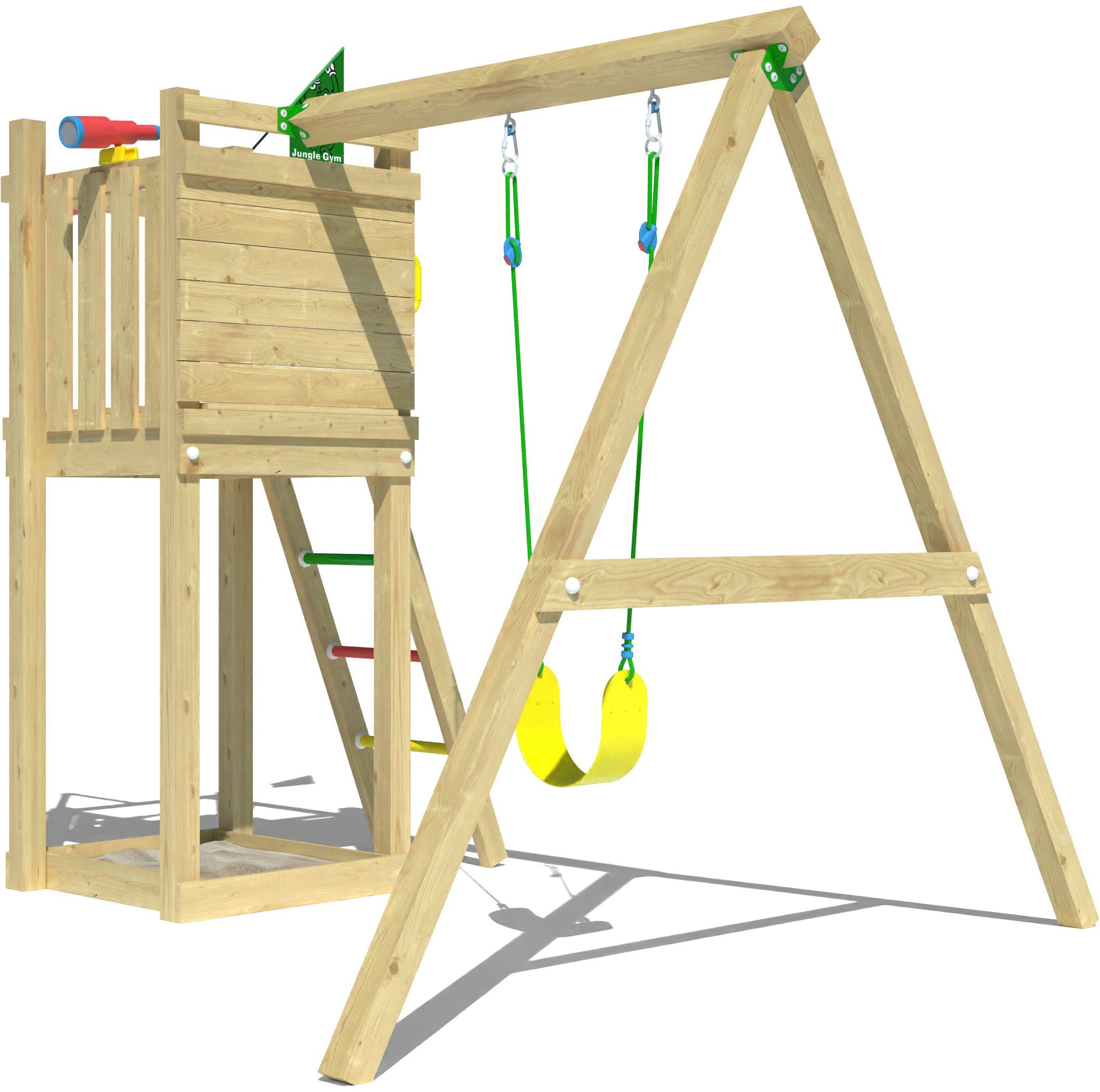 Jungle Gym Spielturm »Perch«, (Set), Spielanlage mit Schaukel und Rutschstange