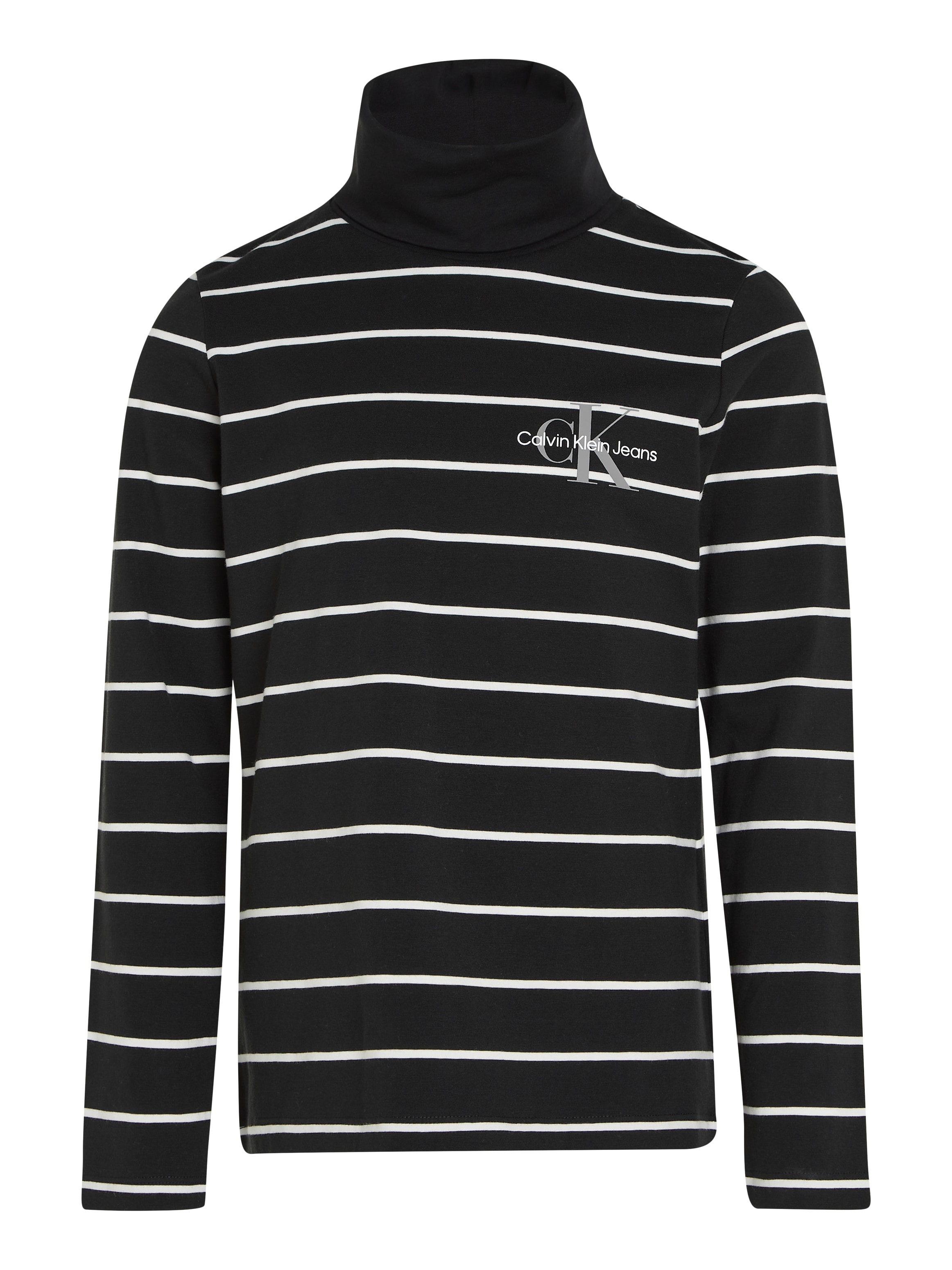Calvin Klein Jeans Rollkragenshirt »Slim Roll Neck Stripe Ls T-Shirt«, für Kinder bis 16 Jahre und mit Logoschriftzug