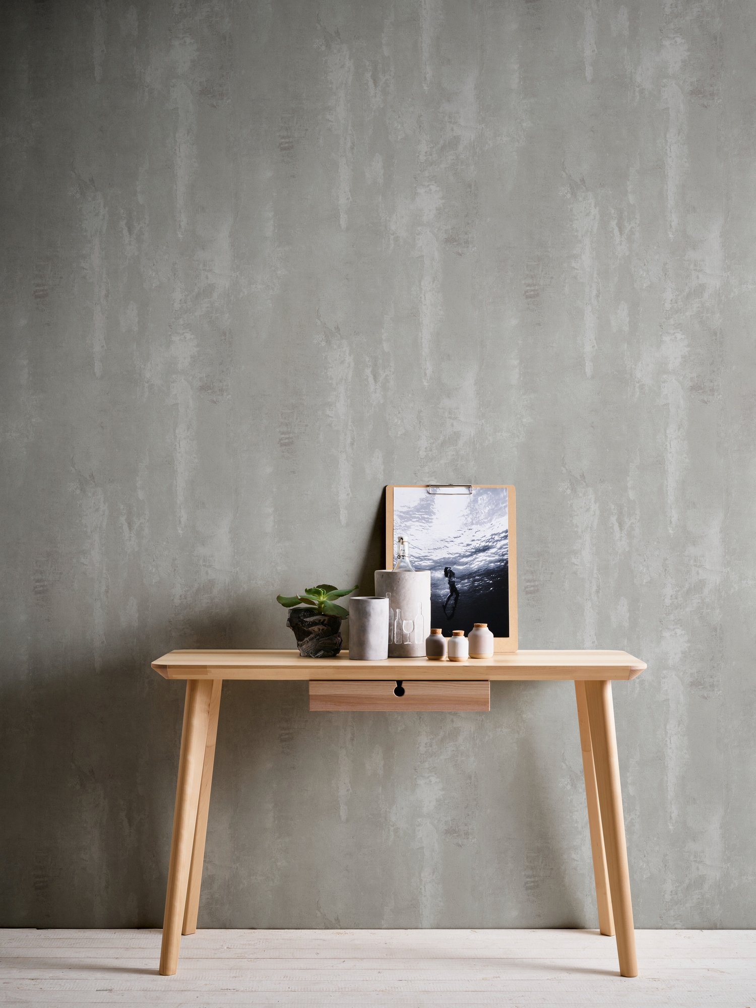 A.S. Création Vliestapete »Neue Bude 2.0 Tropical Concret in Vintage Beton Optik«, uni-einfarbig-unifarben, Tapete einfarbig Tapeten Wohnzimmer Schlafzimmer Küche modern Design