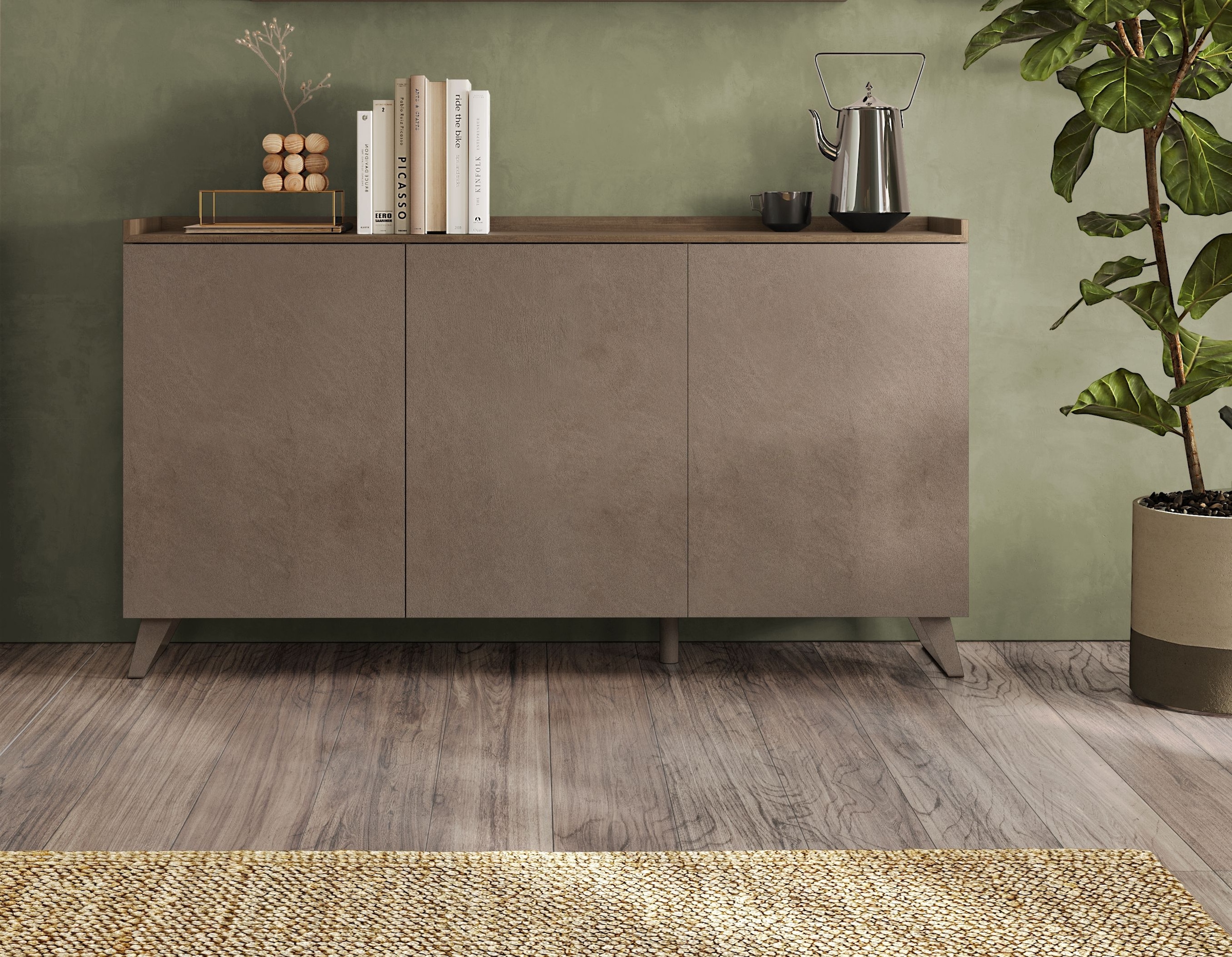 INOSIGN Sideboard »Tray, Breite 181, Kommode mit 3 Türen«, Top "Tablet", Push-to-open Funktion