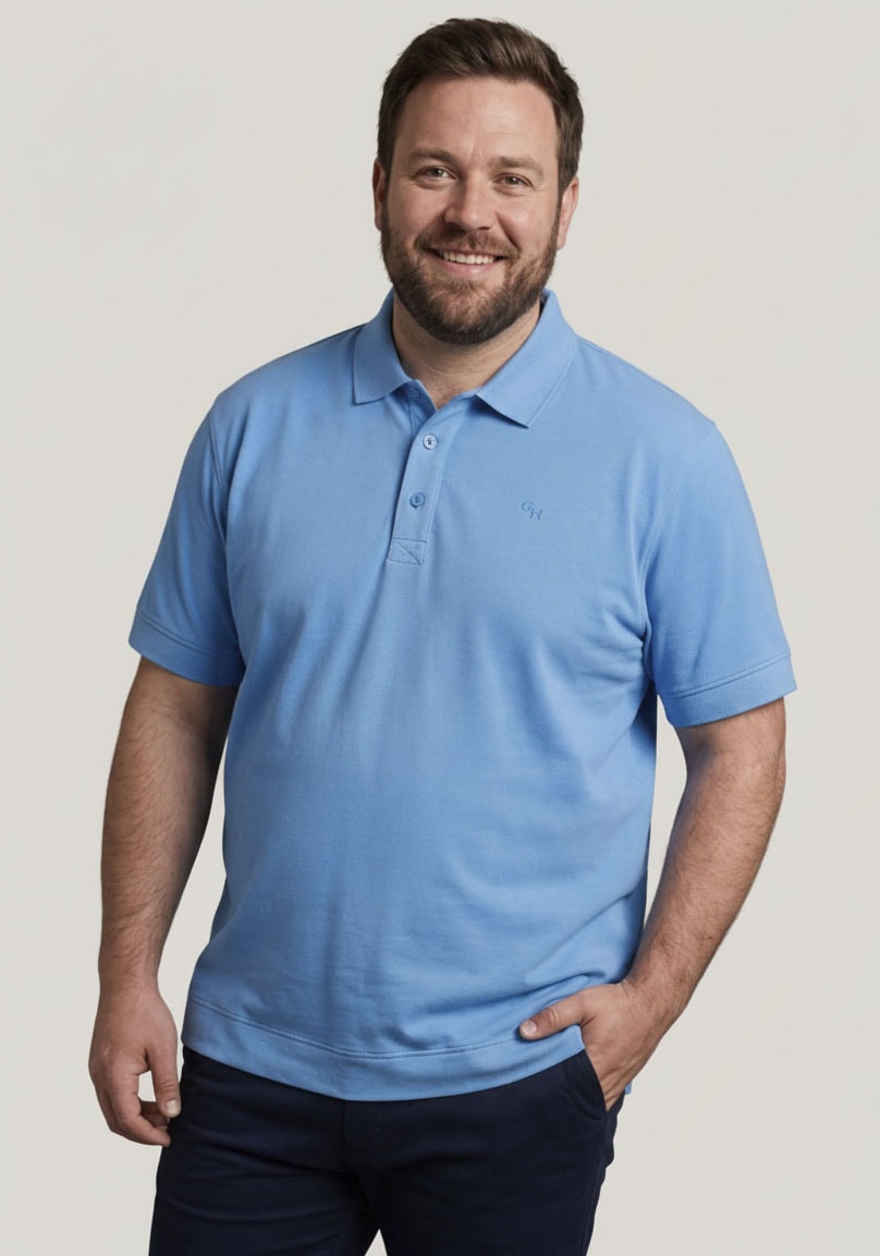 Man's World Plus Poloshirt »auch in Grosse Größen bis Gr. 7XL Bauch-Fit« Regular Fit Passform, Kurzarm, unifarben, aus Piqué-Material