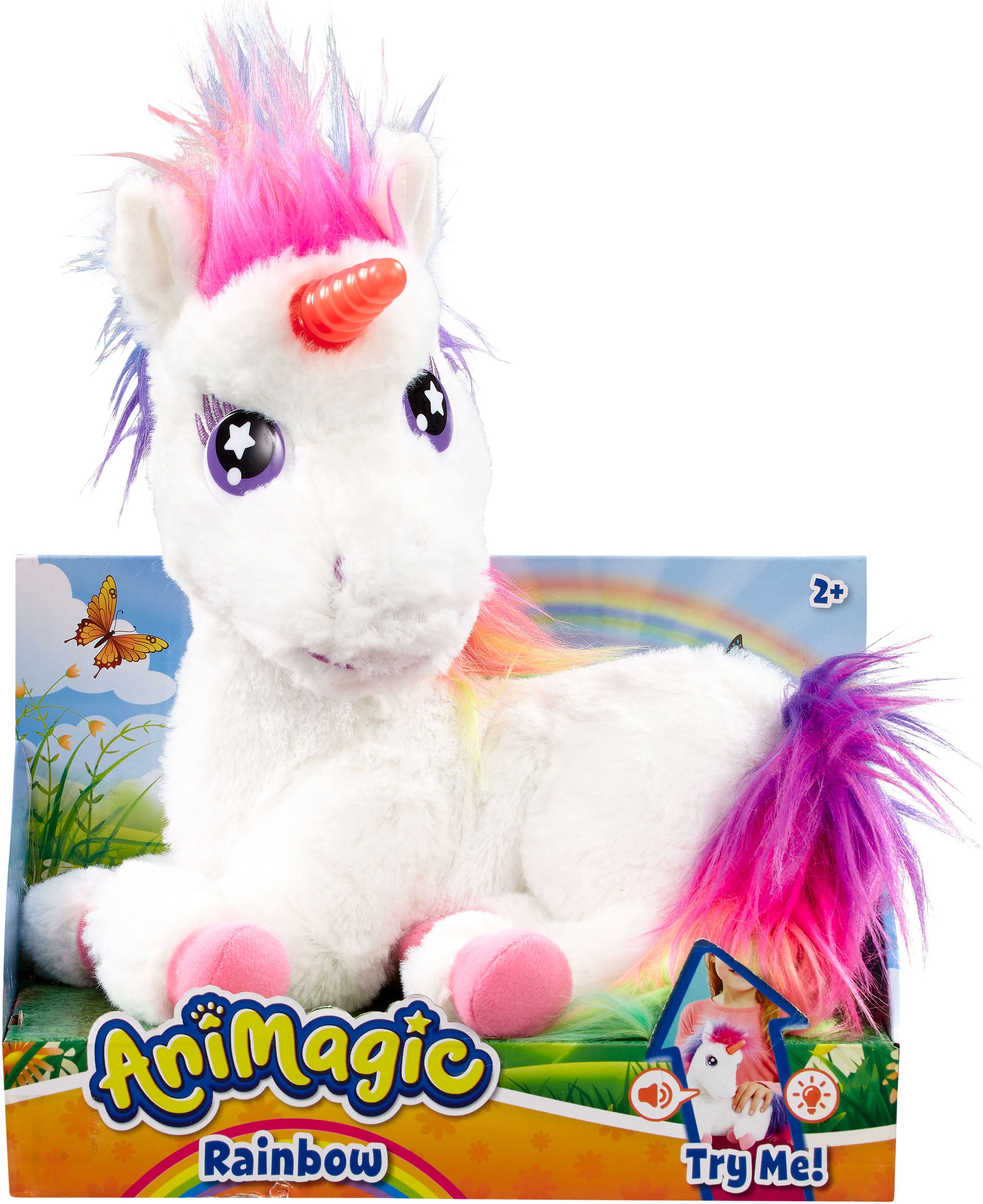 Goliath® Plüschfigur »Animagic Rainbow My Glowing Einhorn«, mit Licht und Sound