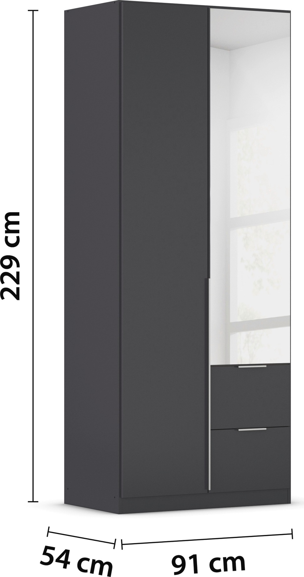 rauch Drehtürenschrank »Kleiderschrank Schrank Garderobe AGORDO mit Dekor- oder Hochglanzfront«, (in zwei Griff-Farben mit Dekor- oder Hochglanzfront), mit Außenschubkästen, in 6 Breiten und 2 Höhen MADE IN GERMANY