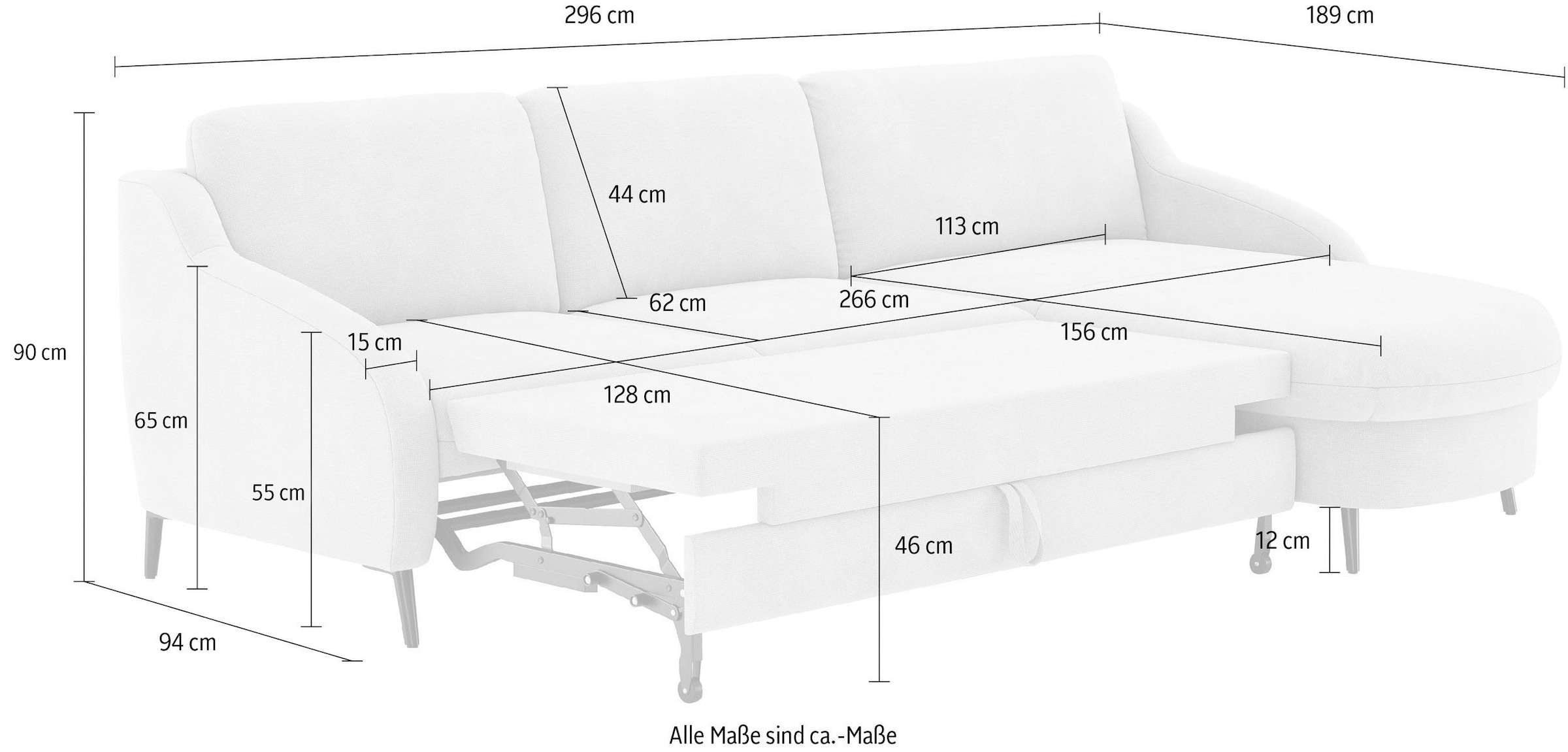 sit&more Ecksofa »Soul L-Form«, wahlweise mit Bettfunktion