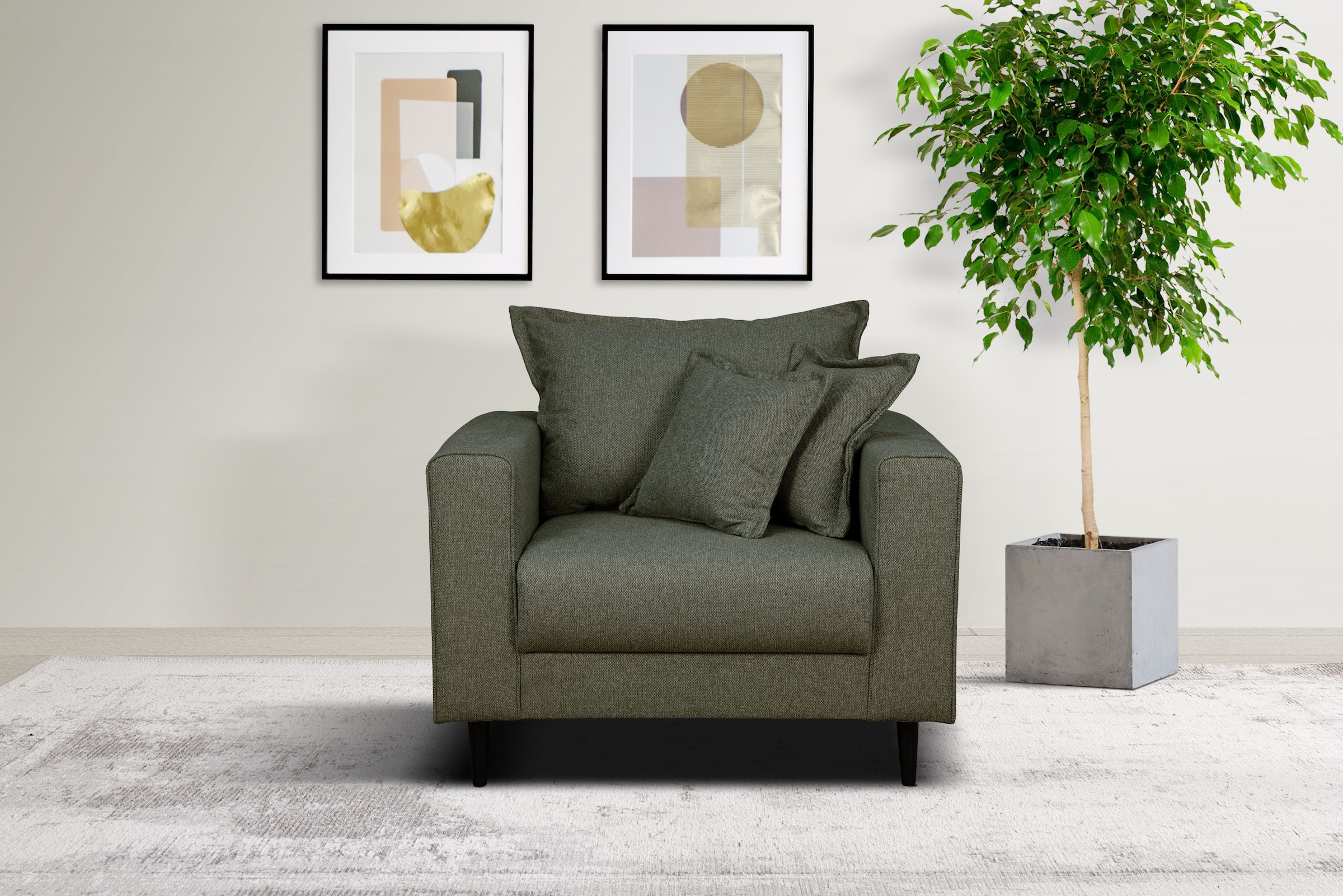 Home affaire Sessel »VEYRAS Loungesessel, Maße B/T/H: 95/84/76 cm«, mit Wel günstig online kaufen