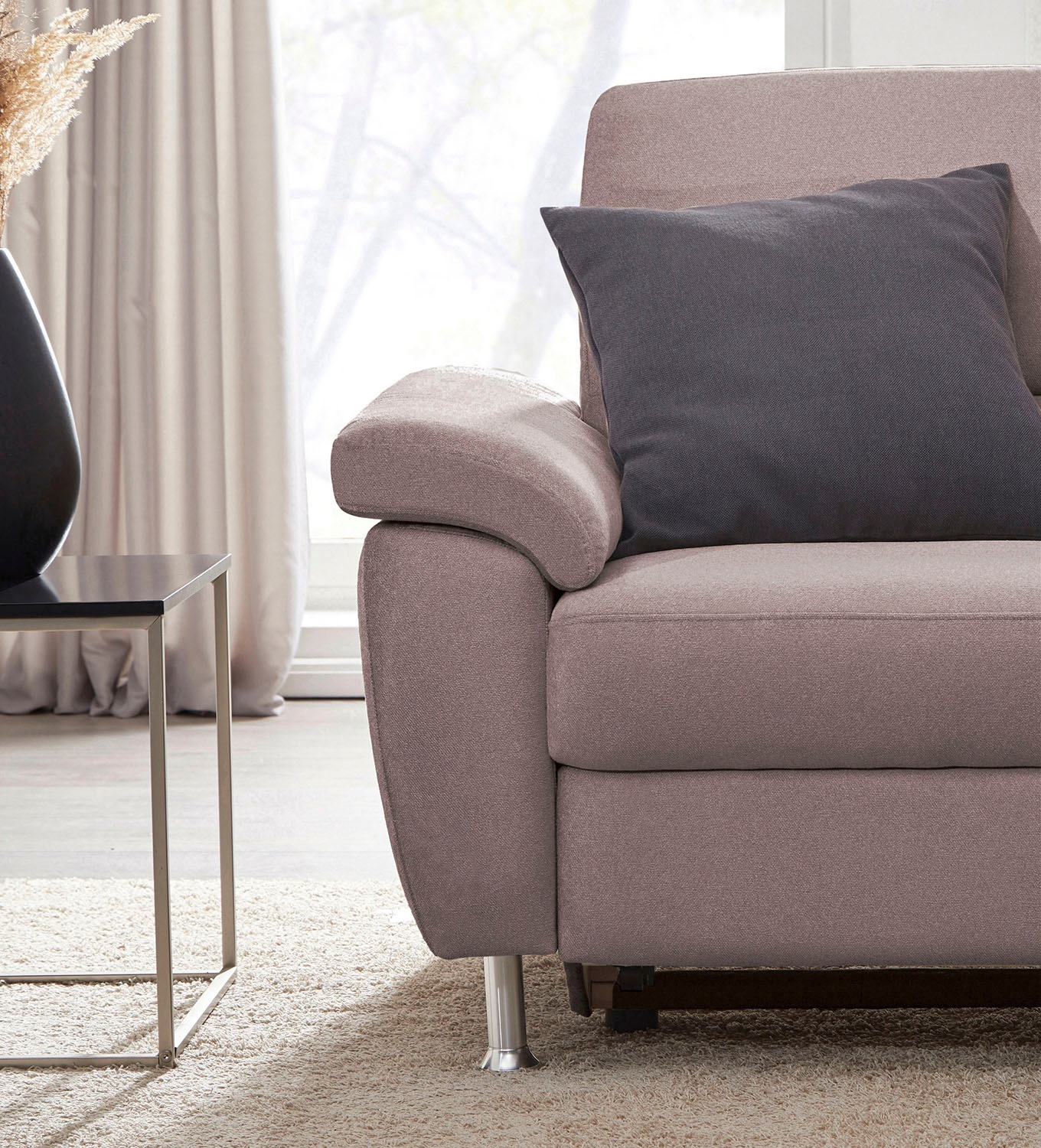 CALIZZA INTERIORS Ecksofa »Onyx L-Form«, Recamiere links oder rechts, wahlweise mit Bettfunktion, Breite 270 cm