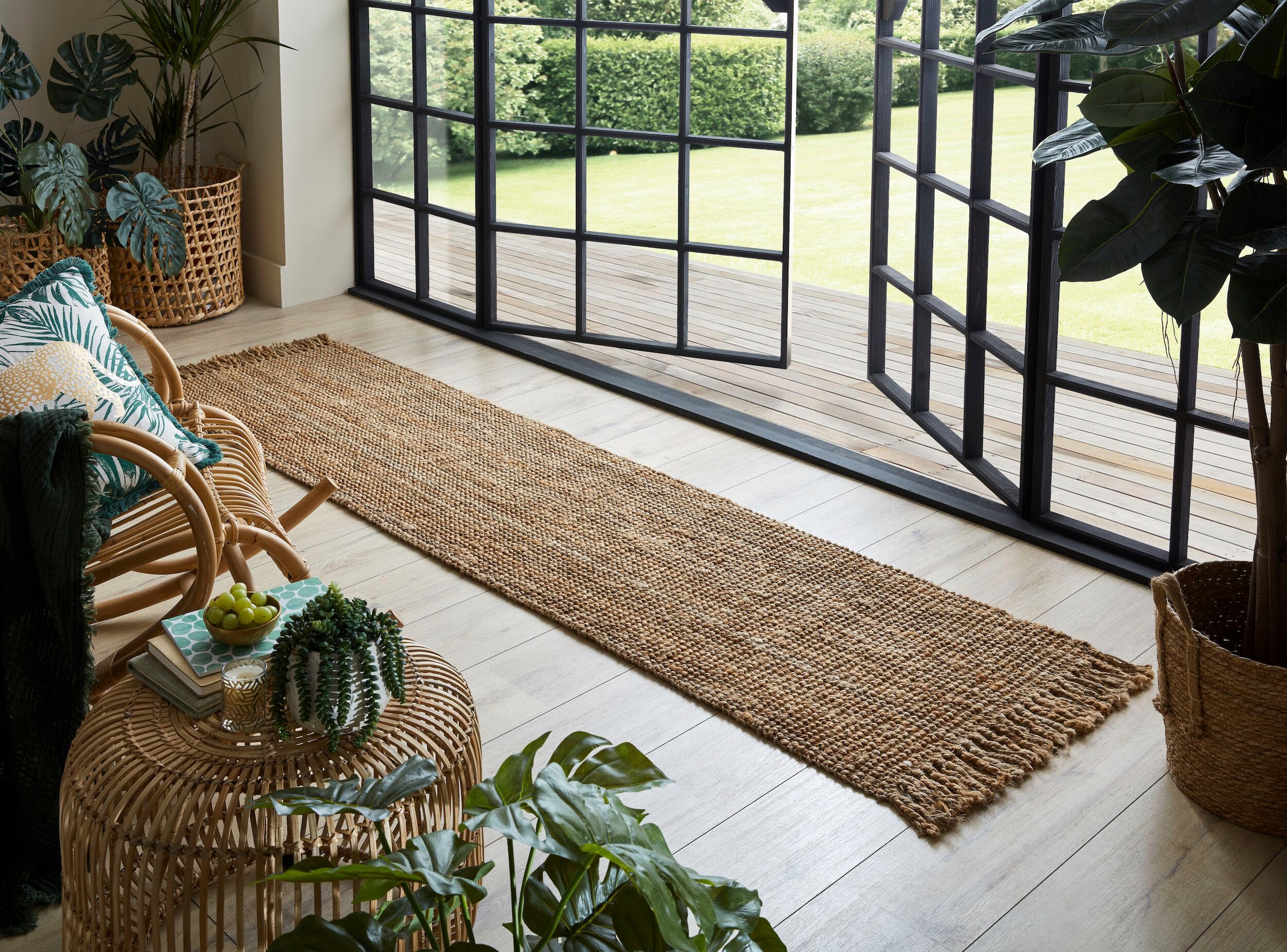 FLAIR RUGS Läufer »Jute Boucle«, rechteckig, 7 mm Höhe, aus 100% Jute, mit Fransen, aus Naturfasern